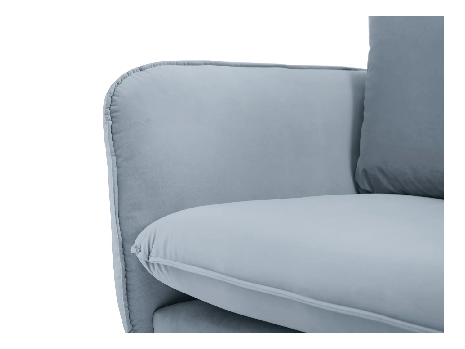 Cosmopolitan Design - Canapé "Vienna" 2 places en velours bleu clair - 160x92x95cm