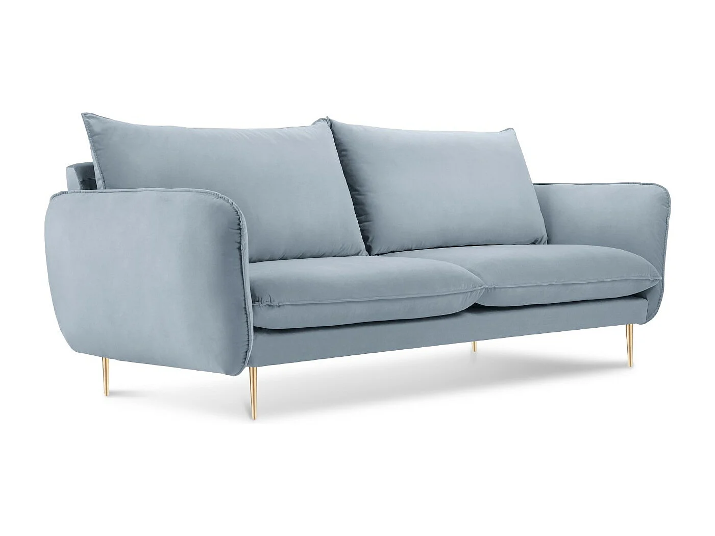 Cosmopolitan Design - Sofá "Vienna" 2 lugares em veludo azul claro - 160x92x95cm