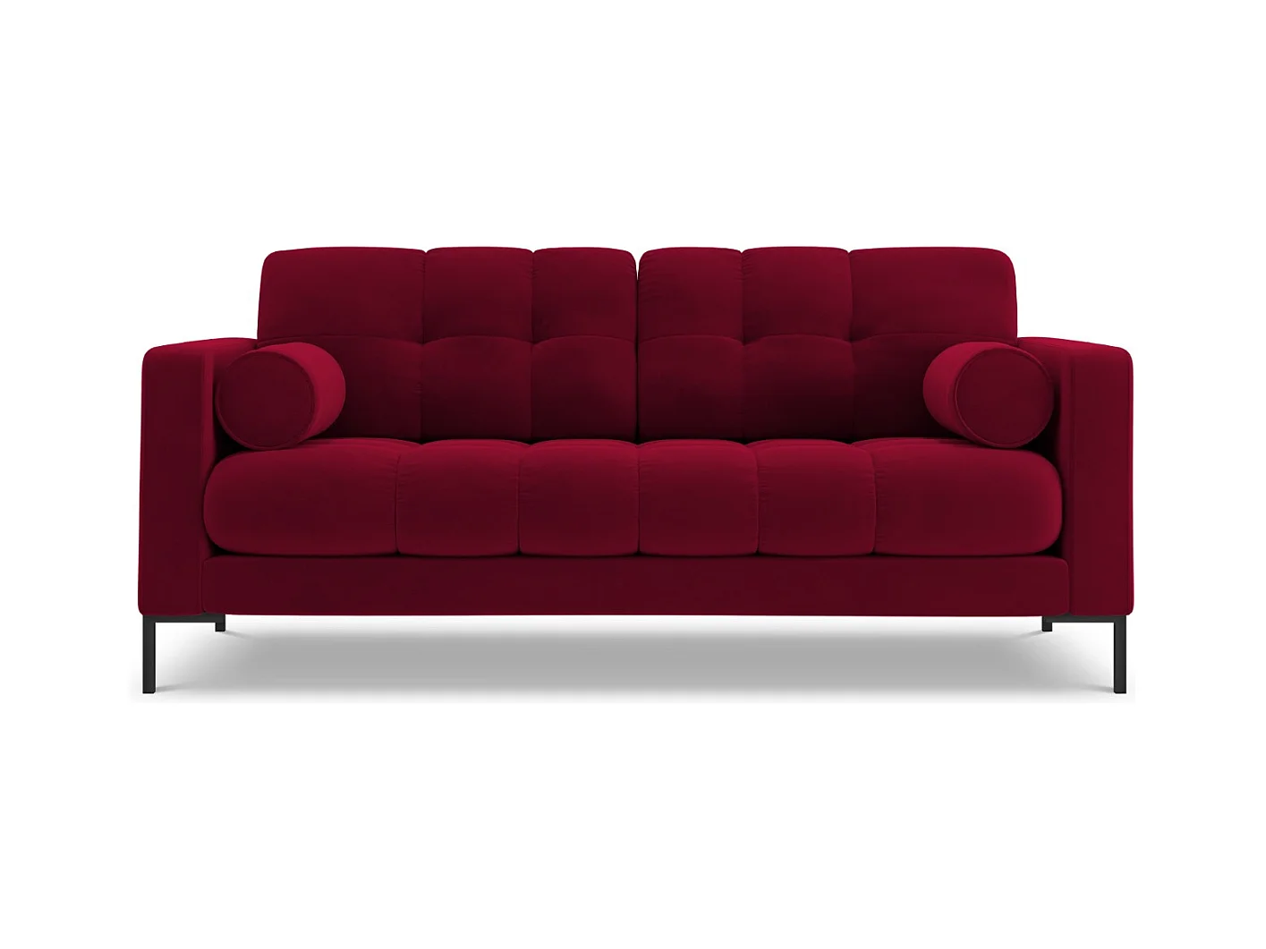 Cosmopolitan Design - Canapé "Bali" 2 places en velours rouge - 152x92x75cm