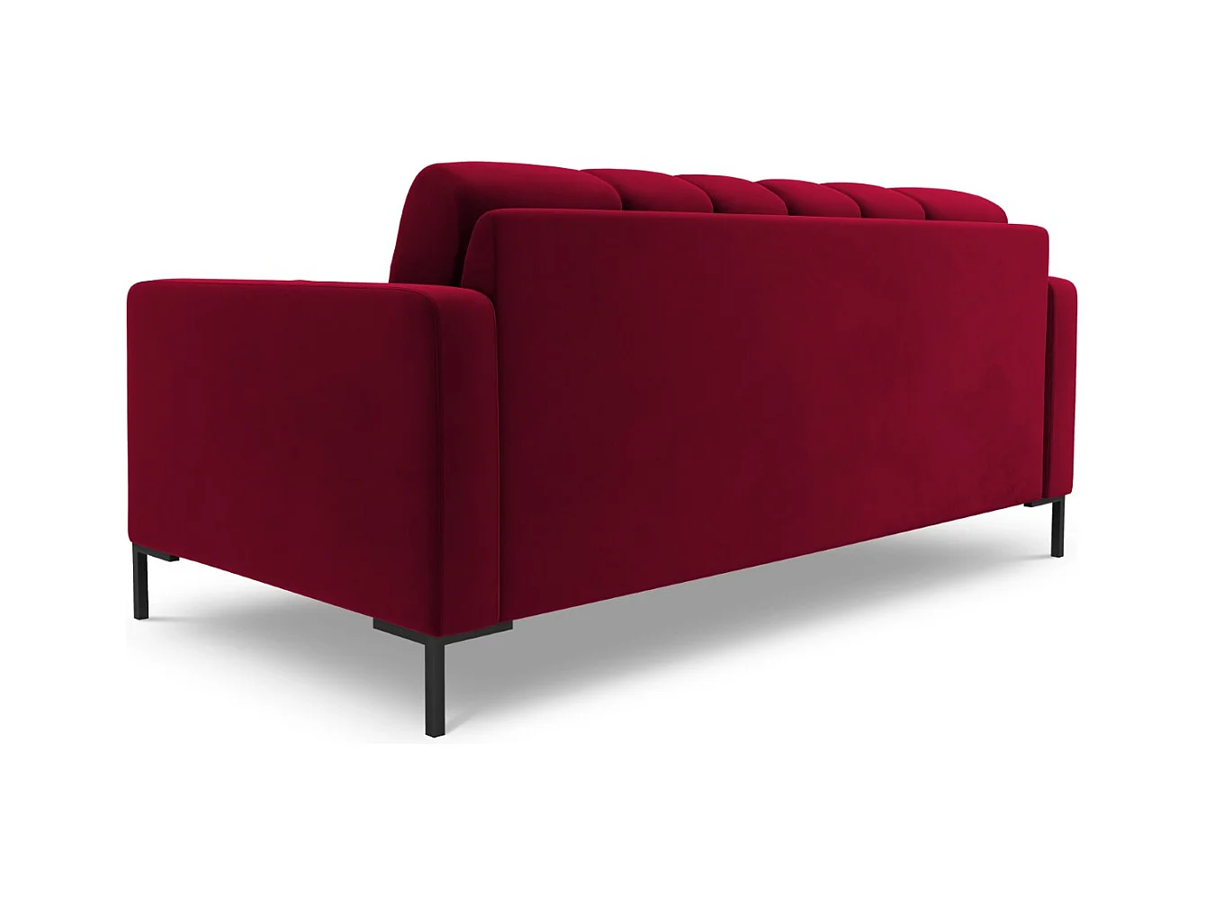 Cosmopolitan Design - Canapé "Bali" 2 places en velours rouge - 152x92x75cm