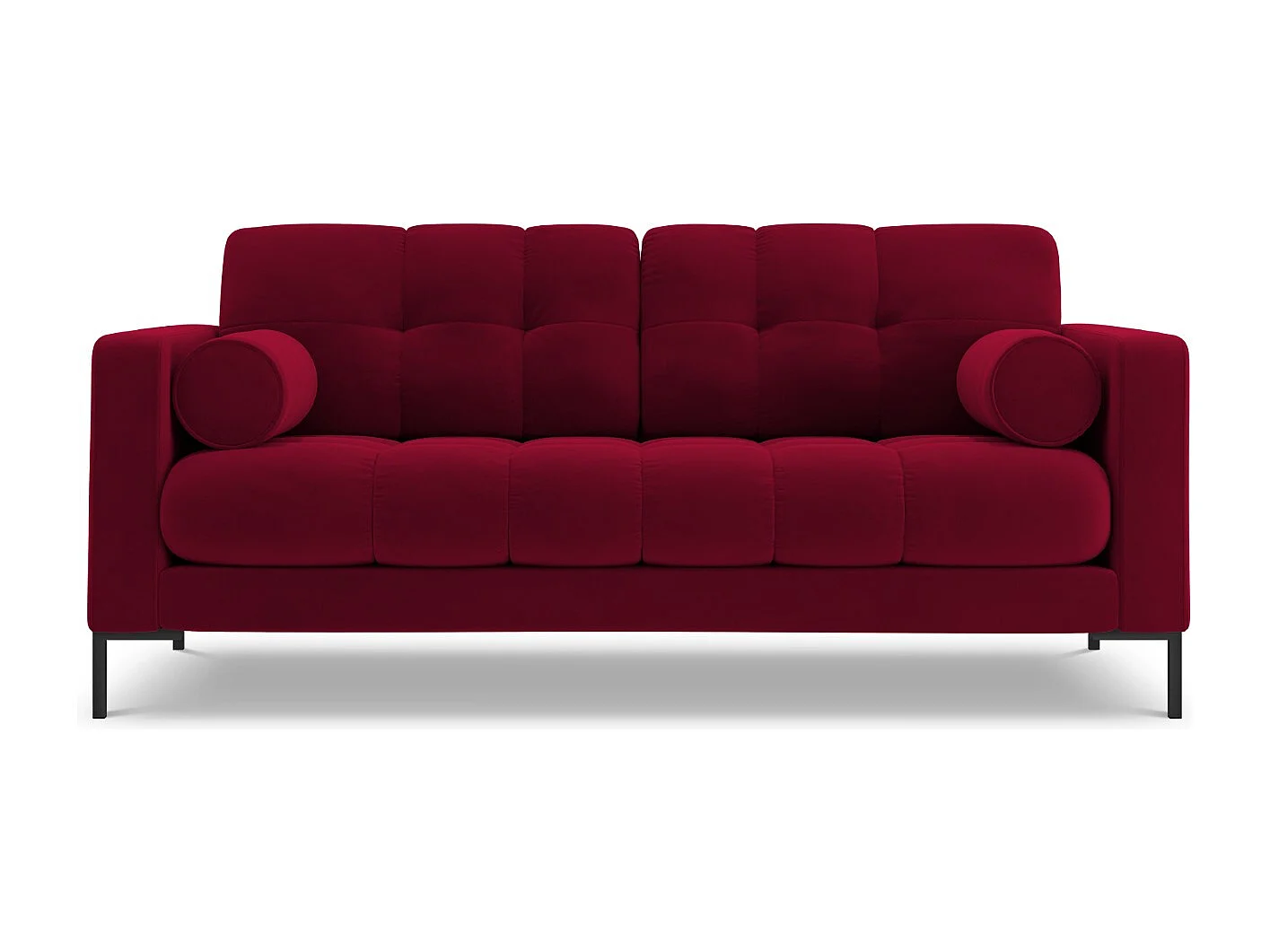 Cosmopolitan Design - Sofá "Bali" 2 lugares em veludo vermelho - 152x92x75cm