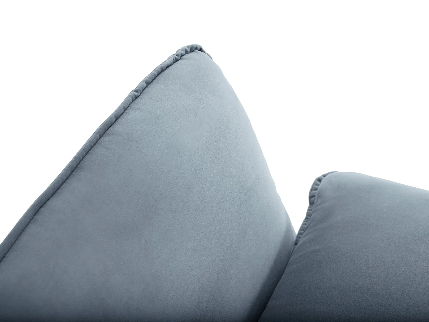 Cosmopolitan Design - Canapé d'angle gauche "Vienna" 5 places en velours bleu - 255x170x95cm