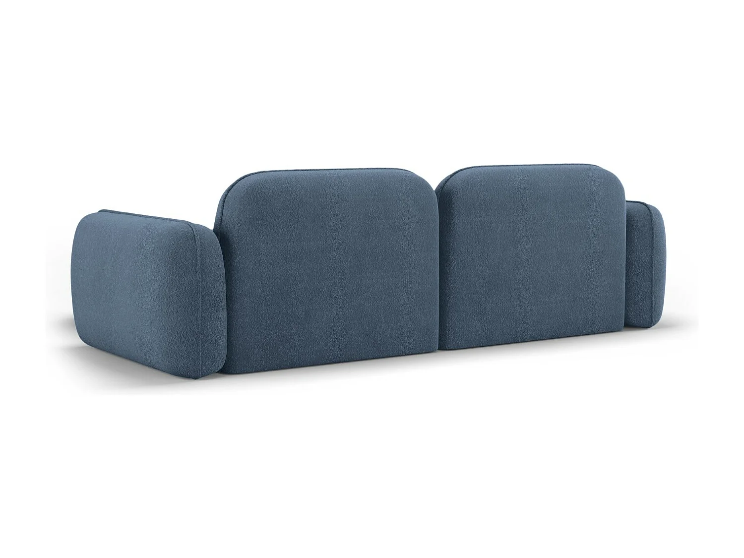 CXL by Christian Lacroix - Sofá modular de canto direito "Lucien" 3 lugares em veludo azul jeans - 230x165x70cm