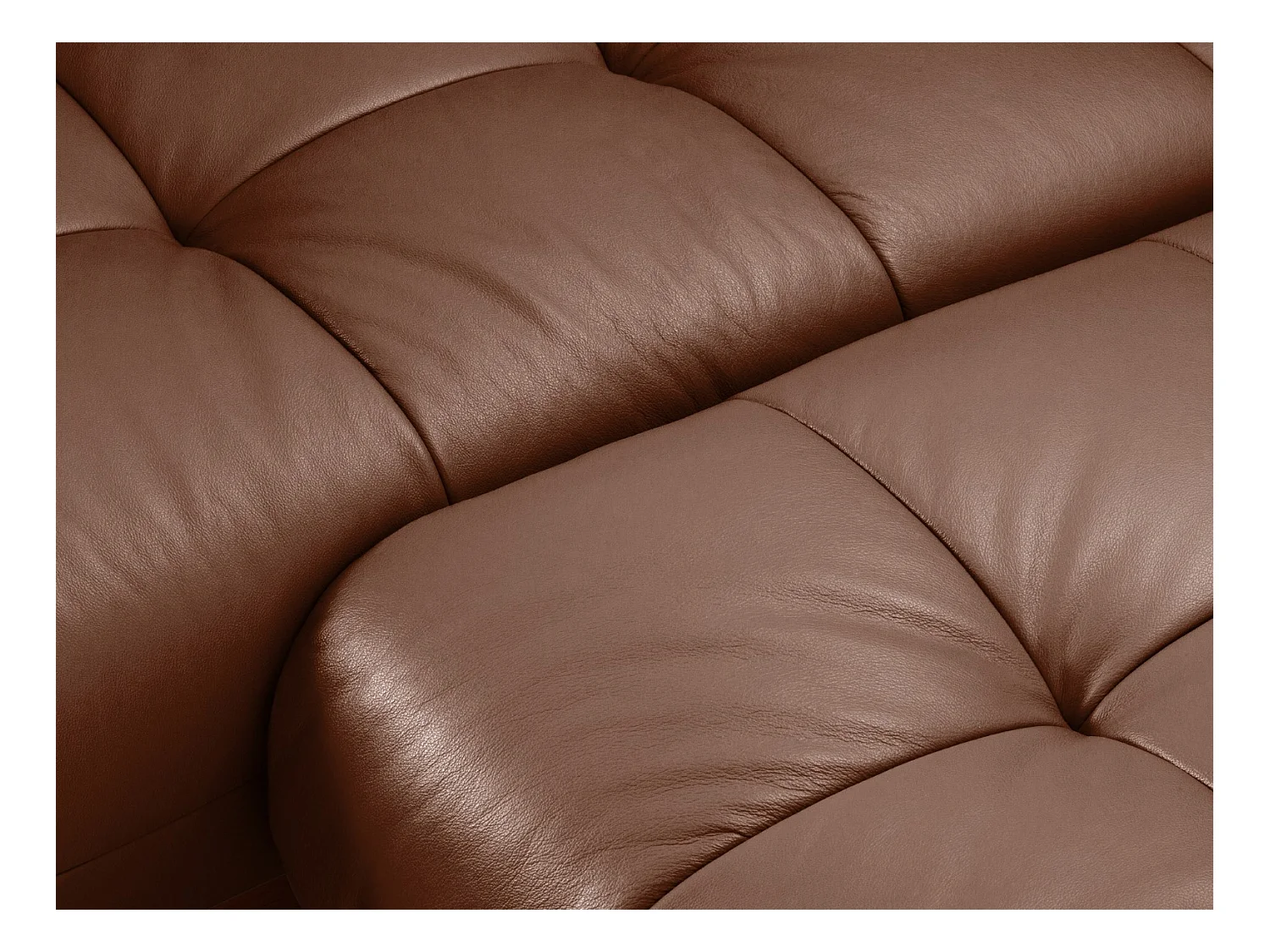 CXL by Christian Lacroix - Divano angolare modulare sinistro "Olivier" 4 posti in pelle naturale marrone - 264x171x87cm