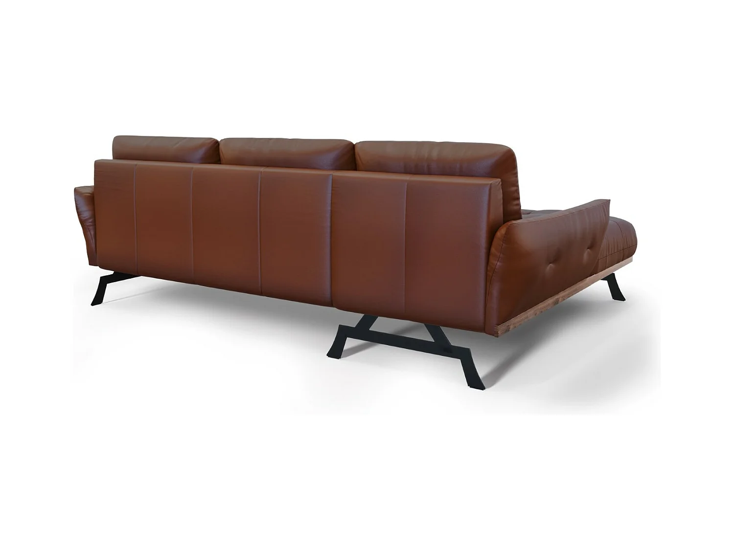 CXL by Christian Lacroix - Divano angolare modulare sinistro "Olivier" 4 posti in pelle naturale marrone - 264x171x87cm