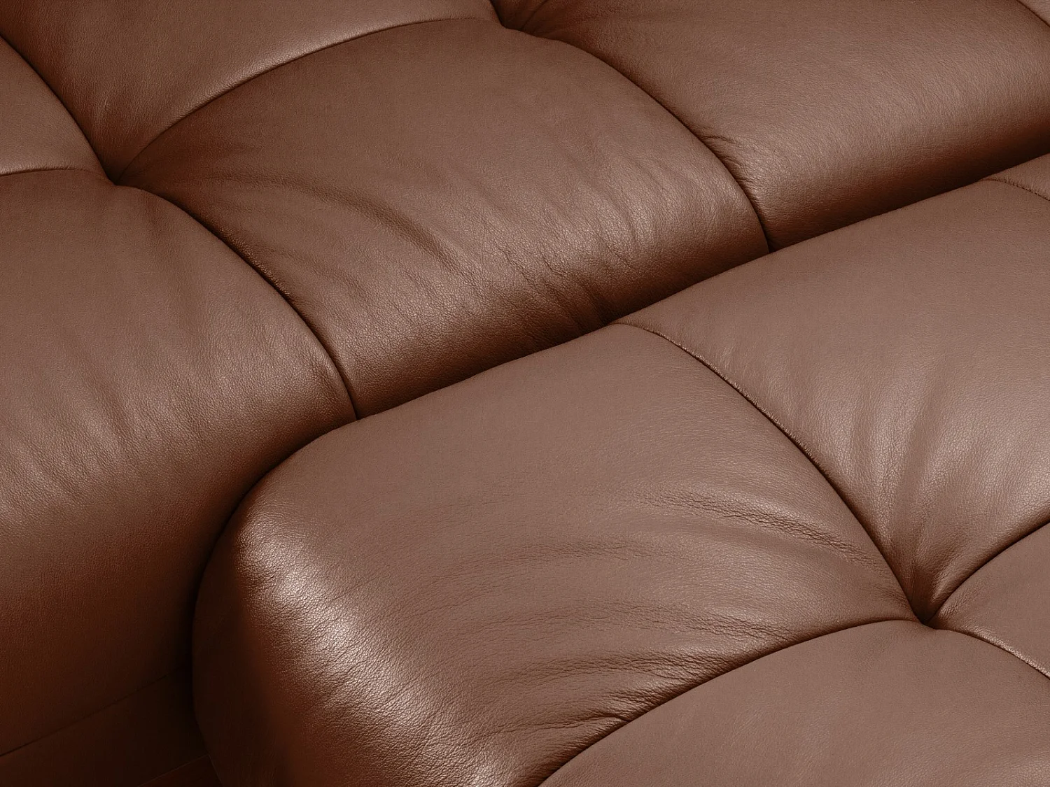 CXL by Christian Lacroix - Divano angolare modulare sinistro "Olivier" 4 posti in pelle naturale marrone - 264x171x87cm