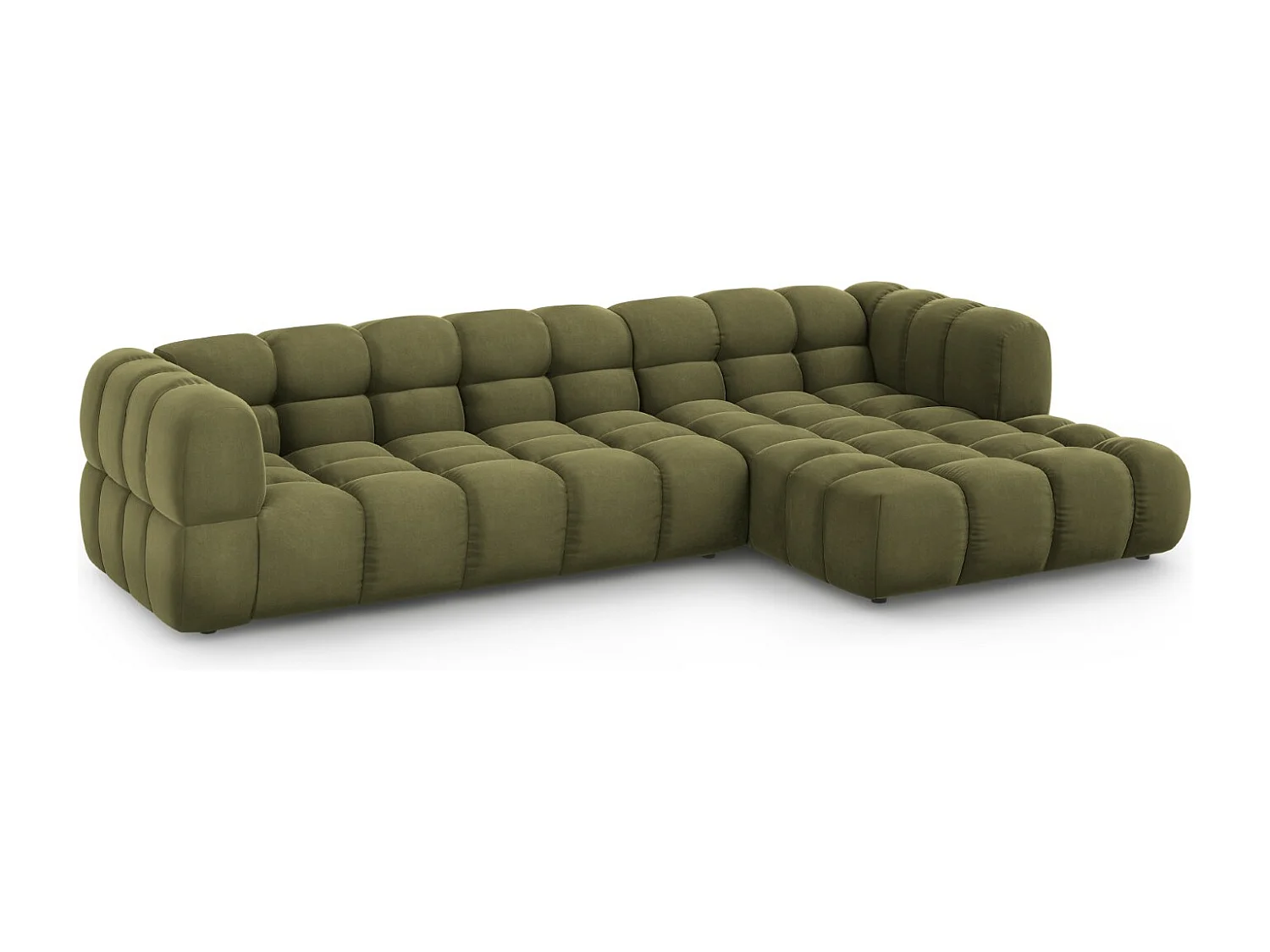 Cosmopolitan Design - 4-Sitzer modulares Ecksofa rechts "Sky" aus Samt hellgrün - 300x162x75cm