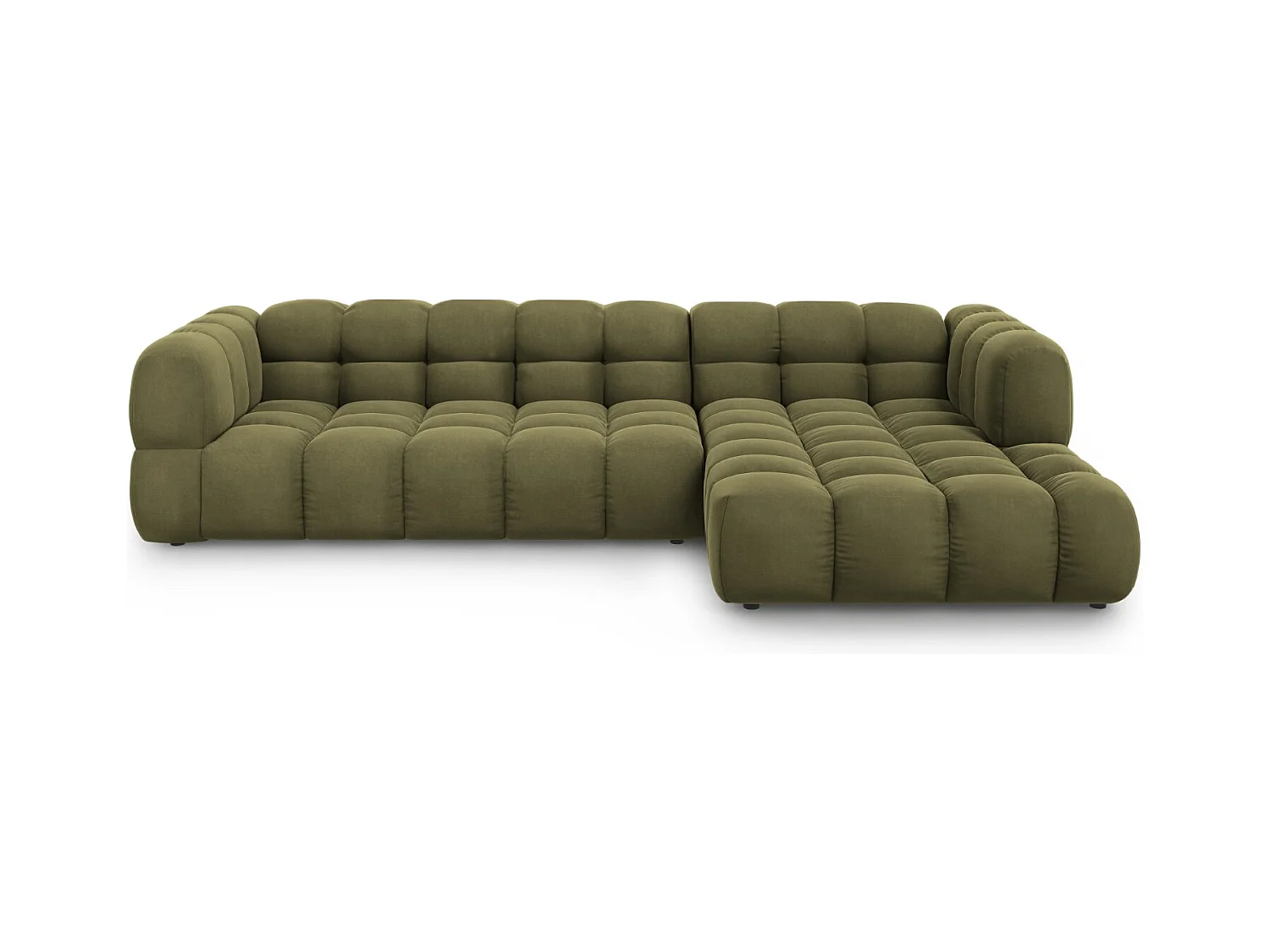 Cosmopolitan Design - Modulaire hoekbank rechts "Sky" 4 zitplaatsen, Flueel, Lichtgroen - 300x162x75cm