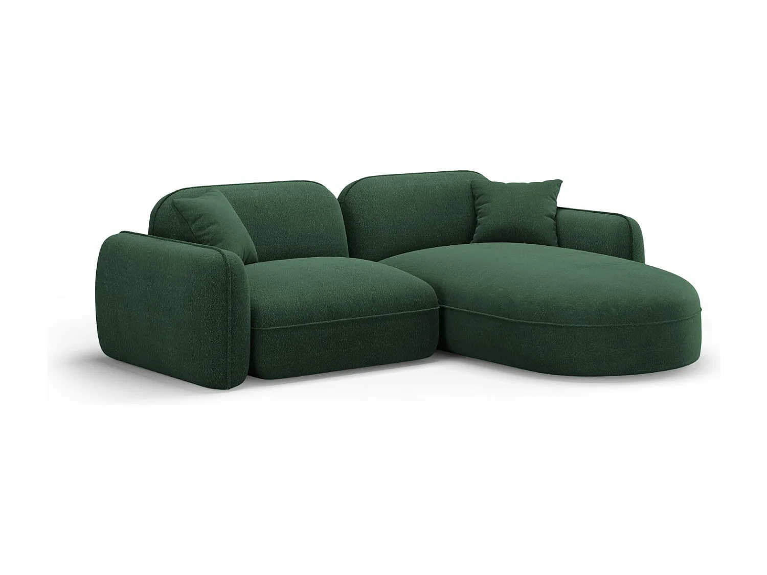 CXL by Christian Lacroix - Narożnik prawy panoramiczny, "Lucien" 3 miejsca welur, zielony - 230x165x70cm