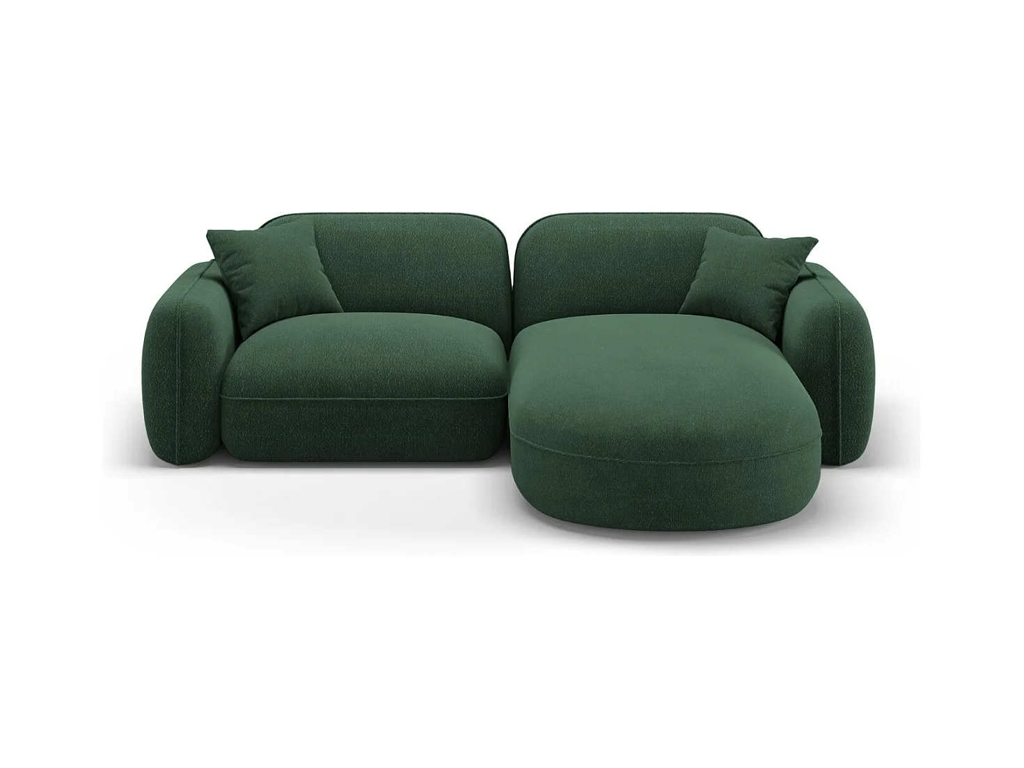 CXL by Christian Lacroix - Canapé d'angle droit modulable "Lucien" 3 places en velours vert - 230x165x70cm