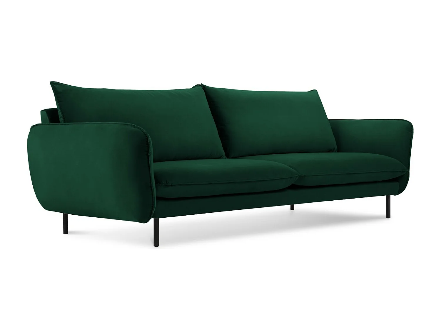 Cosmopolitan Design - Sofá "Vienna" 3 plazas de terciopelo verde botella - 200x92x95cm