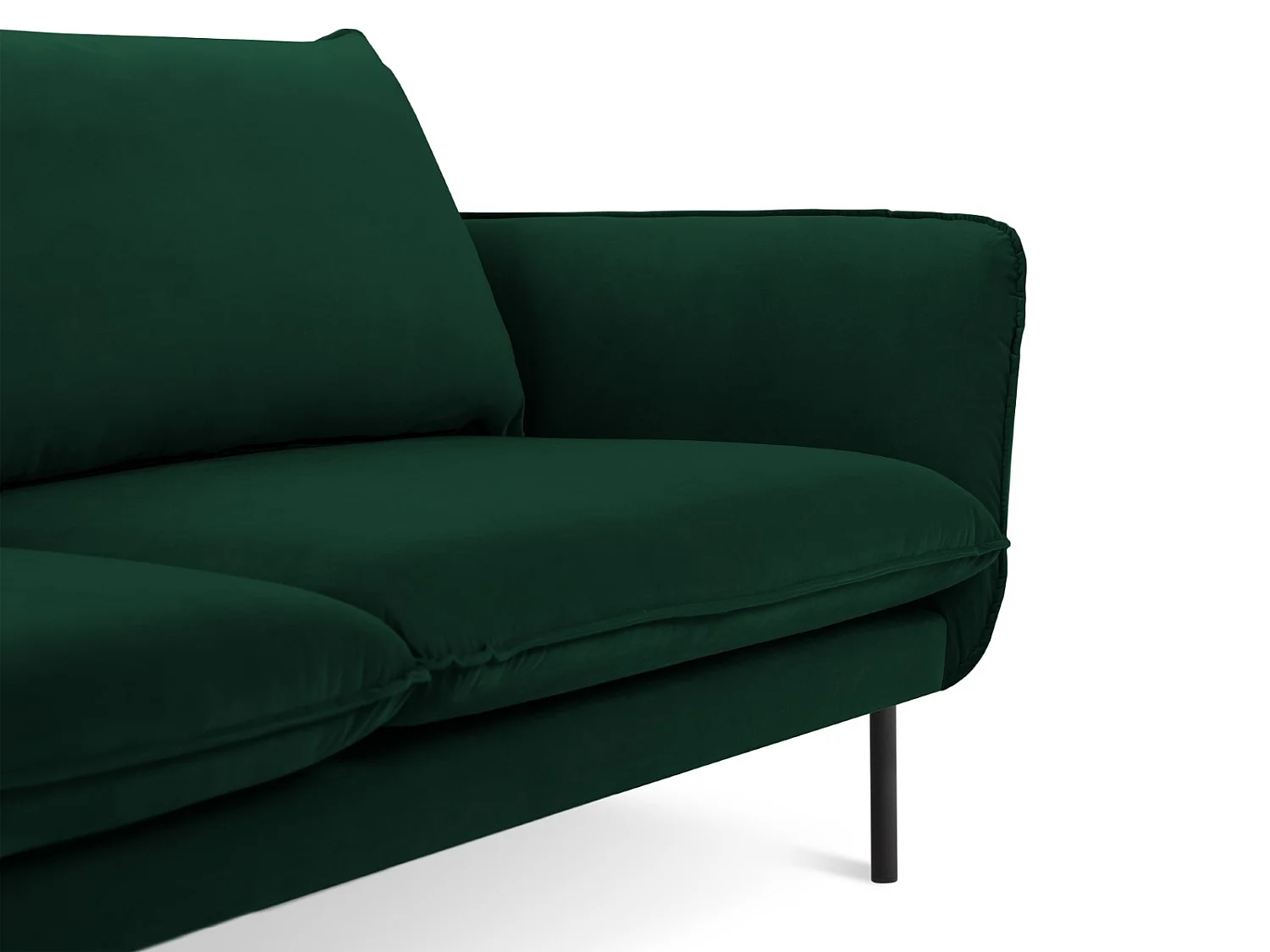 Cosmopolitan Design - Sofá "Vienna" 3 plazas de terciopelo verde botella - 200x92x95cm