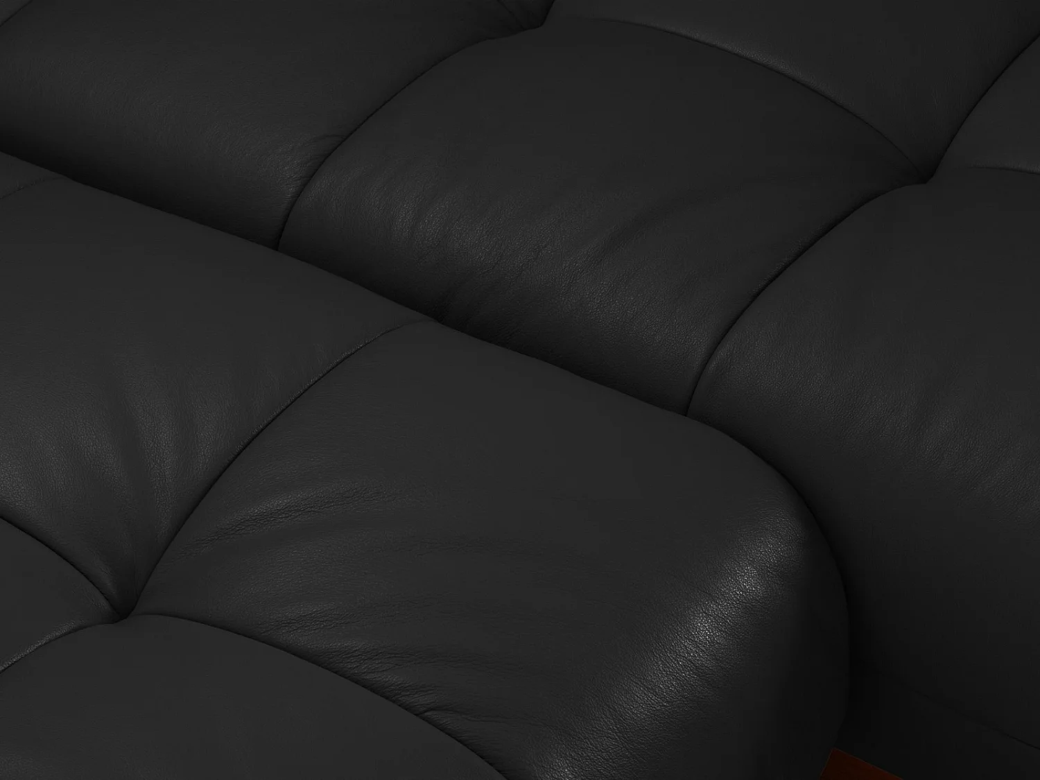 CXL by Christian Lacroix - Modulaire hoekbank rechts "Olivier" 4 zitplaatsen, Echt leer, Zwart - 264x171x87cm