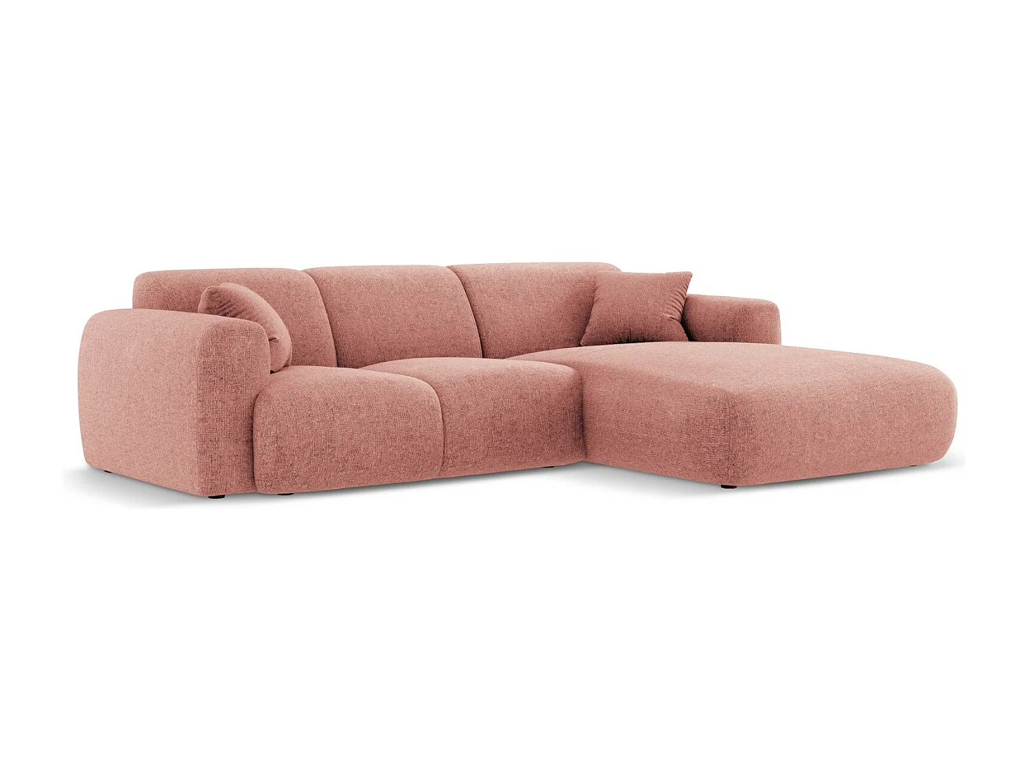 Cosmopolitan Design - 4-Sitzer Ecksofa rechts "Nolio" aus Chenille-Stoff rosa - 260x170x72cm