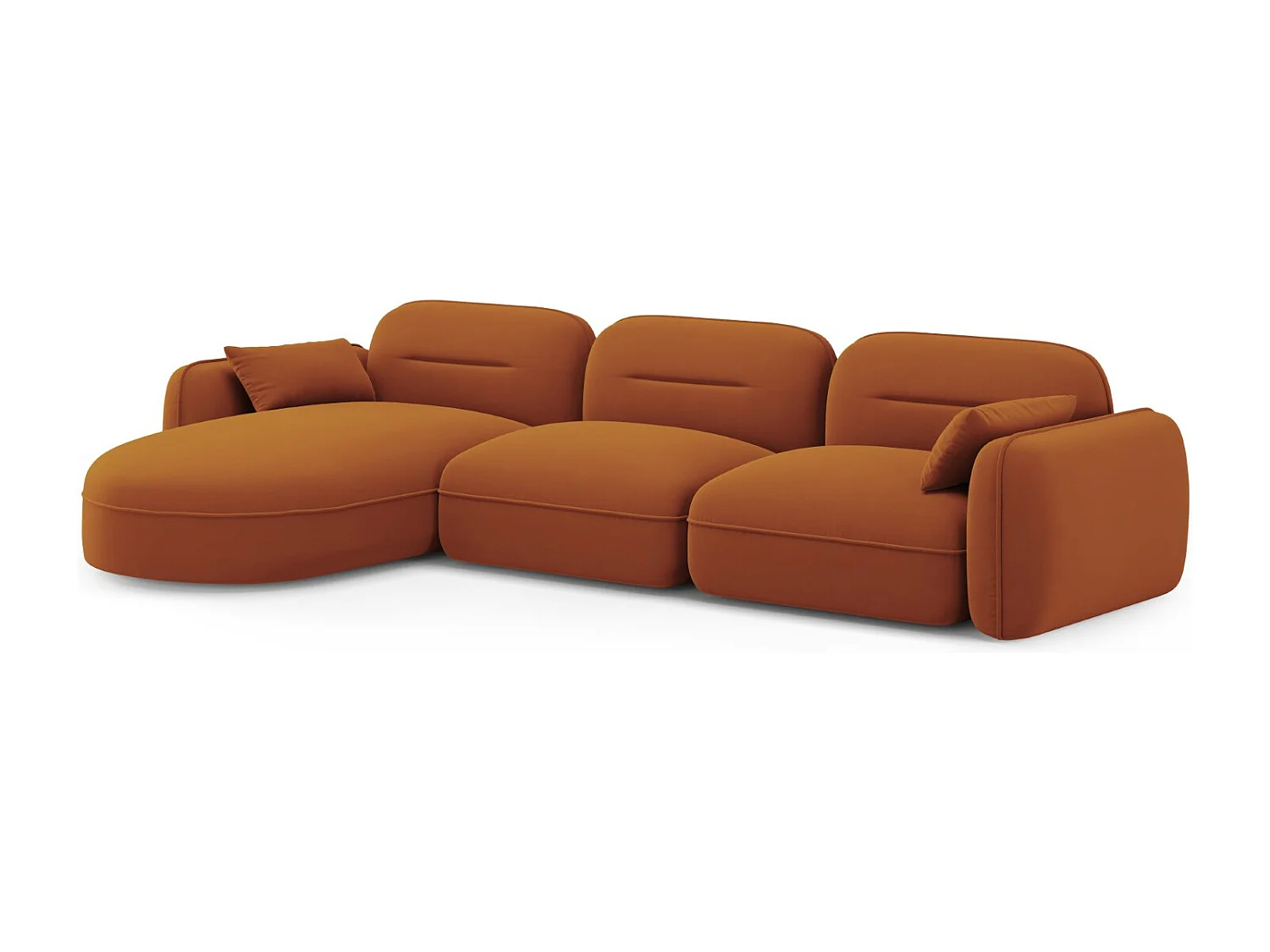Cosmopolitan Design - Sofá modular de canto esquerdo "Sydney" 4 lugares em veludo terracota - 320x165x70cm