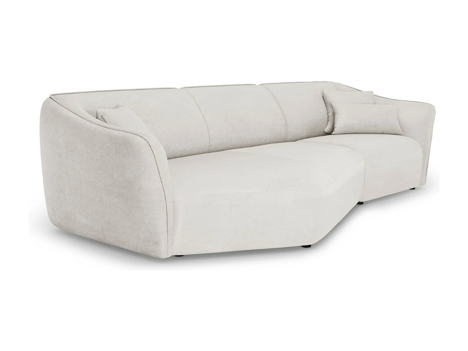 Cosmopolitan Design - 5-Sitzer modulares Ecksofa links "Tokyo" aus Boucle elfenbein - 292x138x79cm