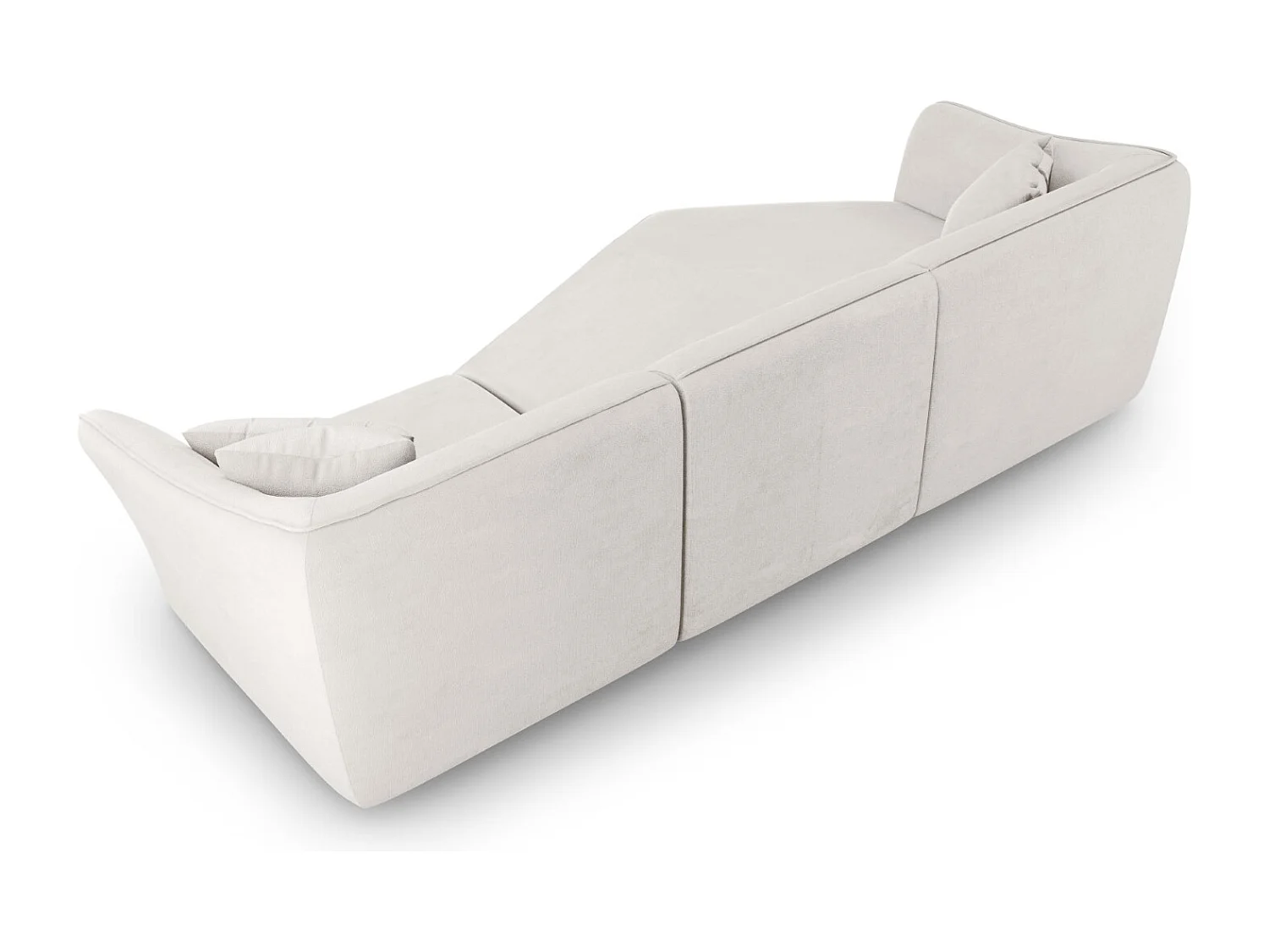 Cosmopolitan Design - 5-Sitzer modulares Ecksofa links "Tokyo" aus Boucle elfenbein - 292x138x79cm