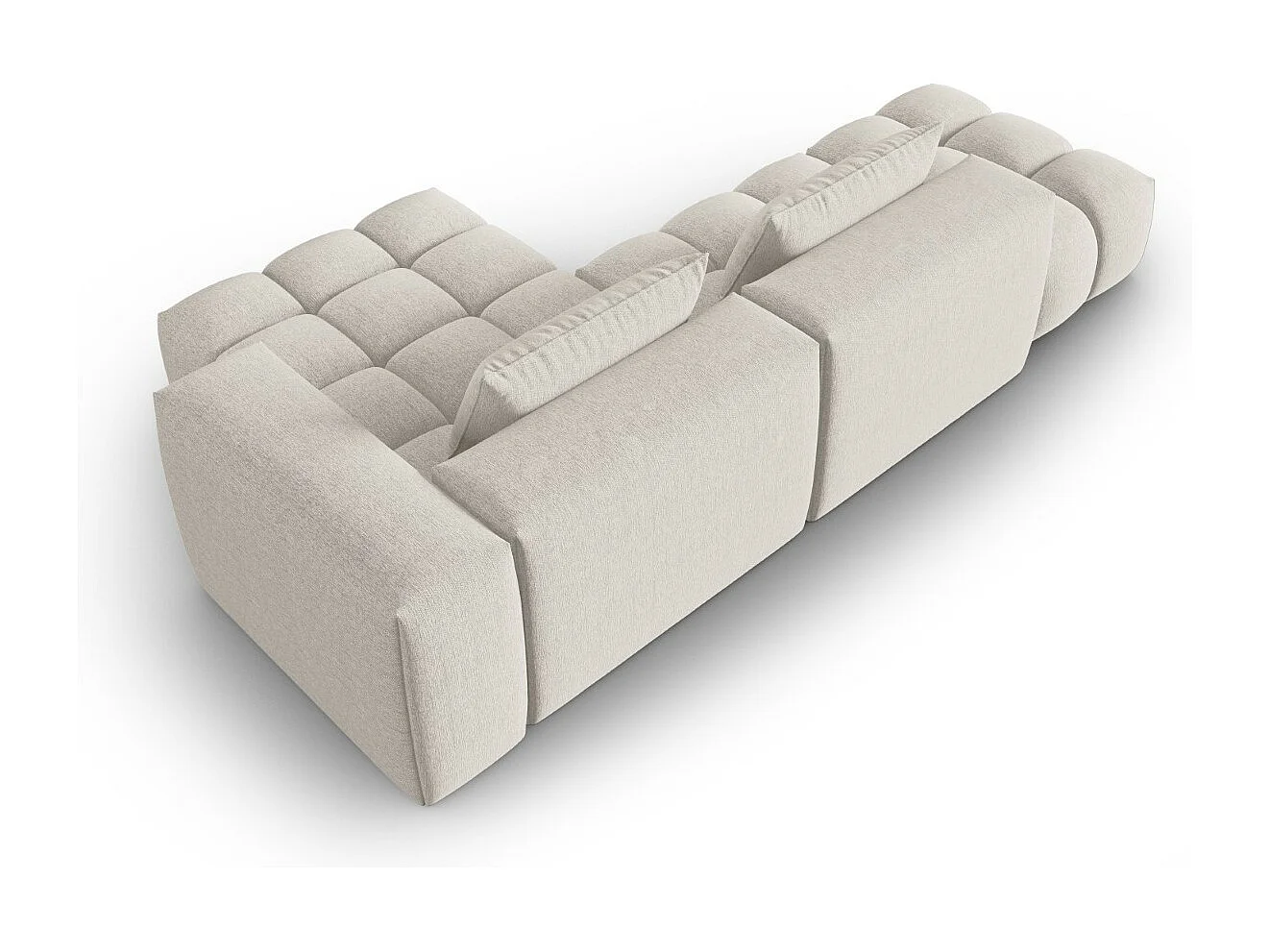 CXL by Christian Lacroix - Modulaire hoekbank rechts "Lorella" 4 zitplaatsen, Structurele stof, Beige - 265x145x70cm