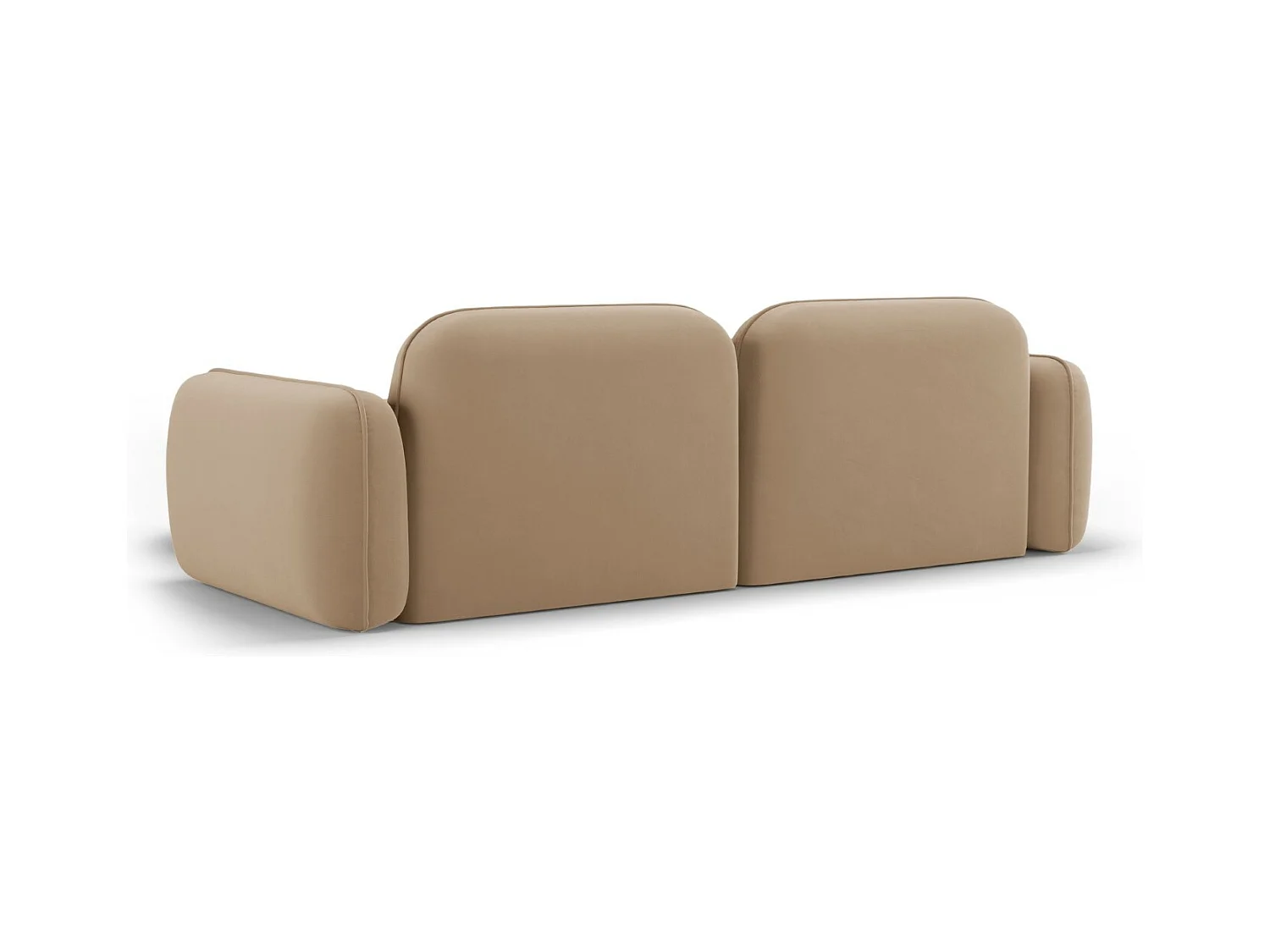 Cosmopolitan Design - Canapé d'angle droit modulable "Sydney" 3 places en velours le sable - 230x165x70cm