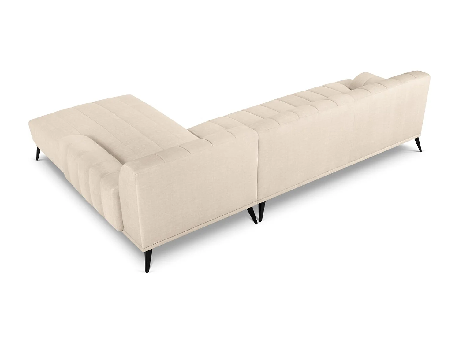 CXL by Christian Lacroix - Sofá esquinero derecho "Rita" 5 plazas de terciopelo beige claro - 289x185x77cm