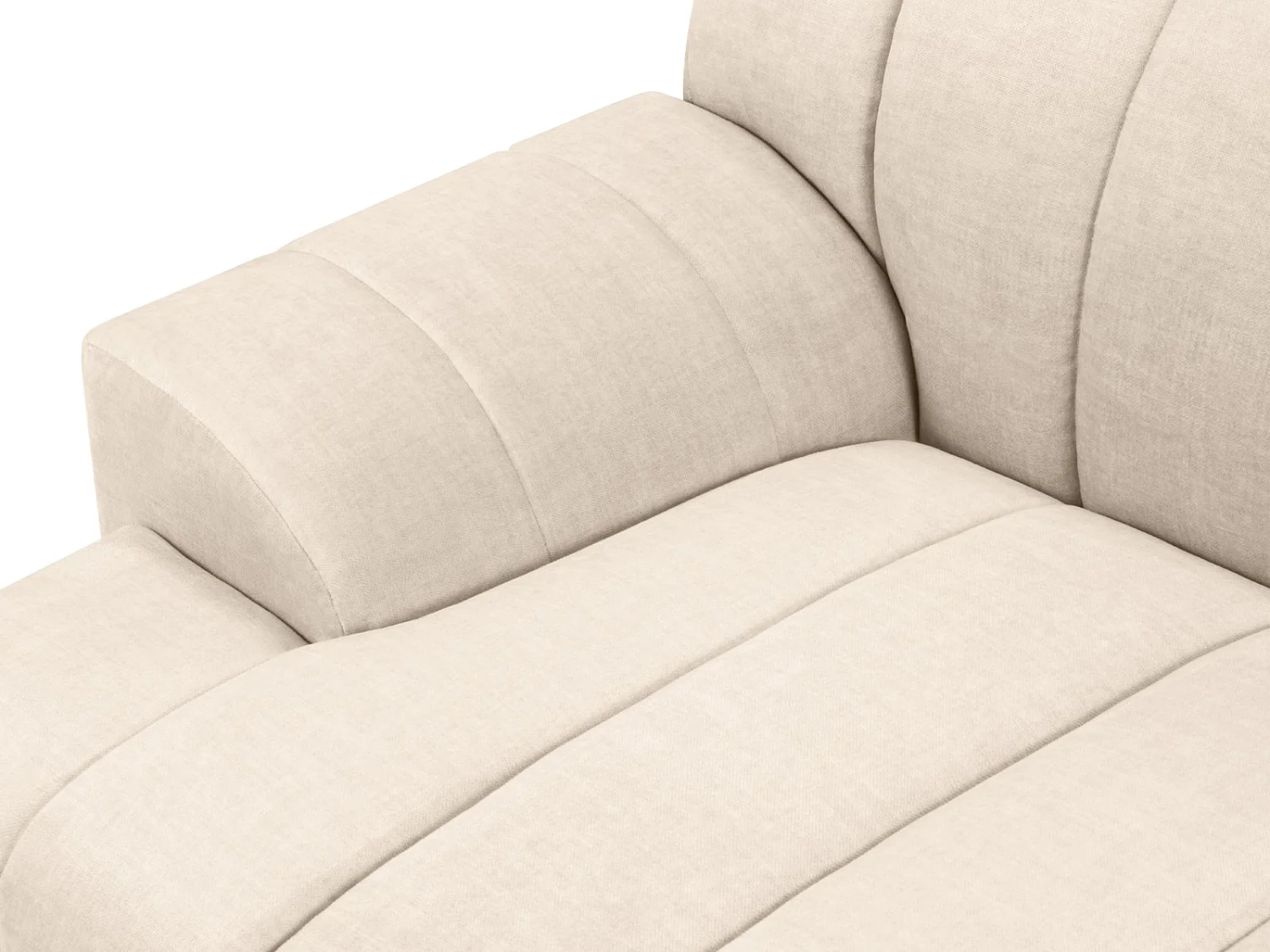 CXL by Christian Lacroix - Sofá esquinero derecho "Rita" 5 plazas de terciopelo beige claro - 289x185x77cm