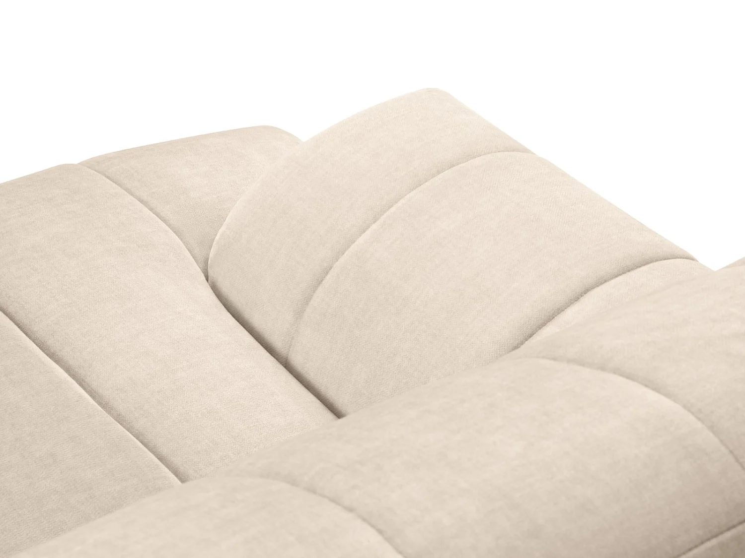 CXL by Christian Lacroix - Sofá esquinero derecho "Rita" 5 plazas de terciopelo beige claro - 289x185x77cm