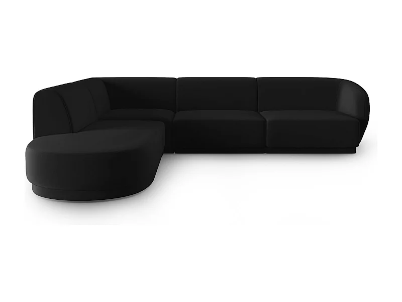 CXL by Christian Lacroix - Divano angolare modulare sinistro "Lionel" 5 posti in velluto nero - 265x232x74cm