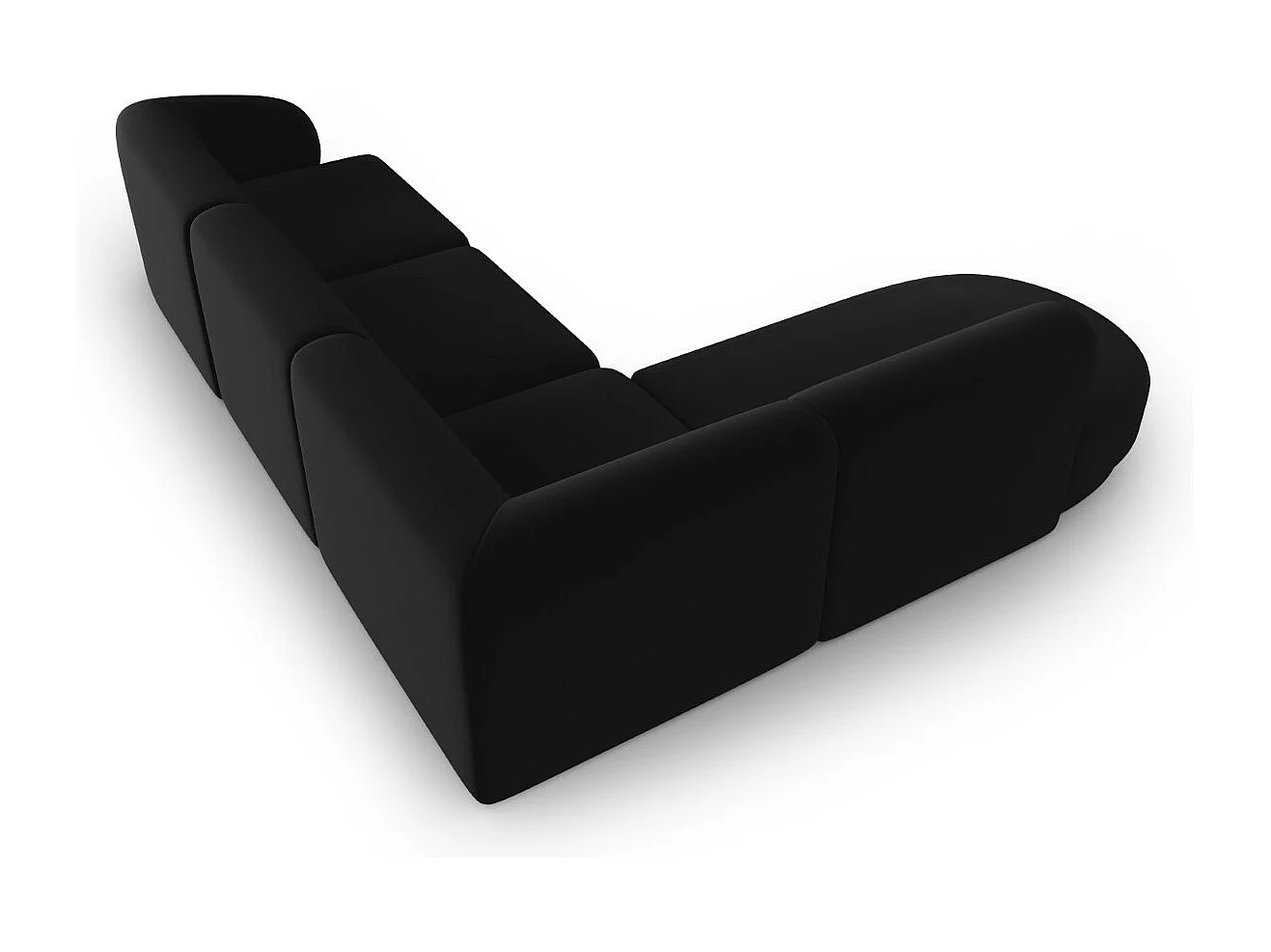 CXL by Christian Lacroix - Divano angolare modulare sinistro "Lionel" 5 posti in velluto nero - 265x232x74cm