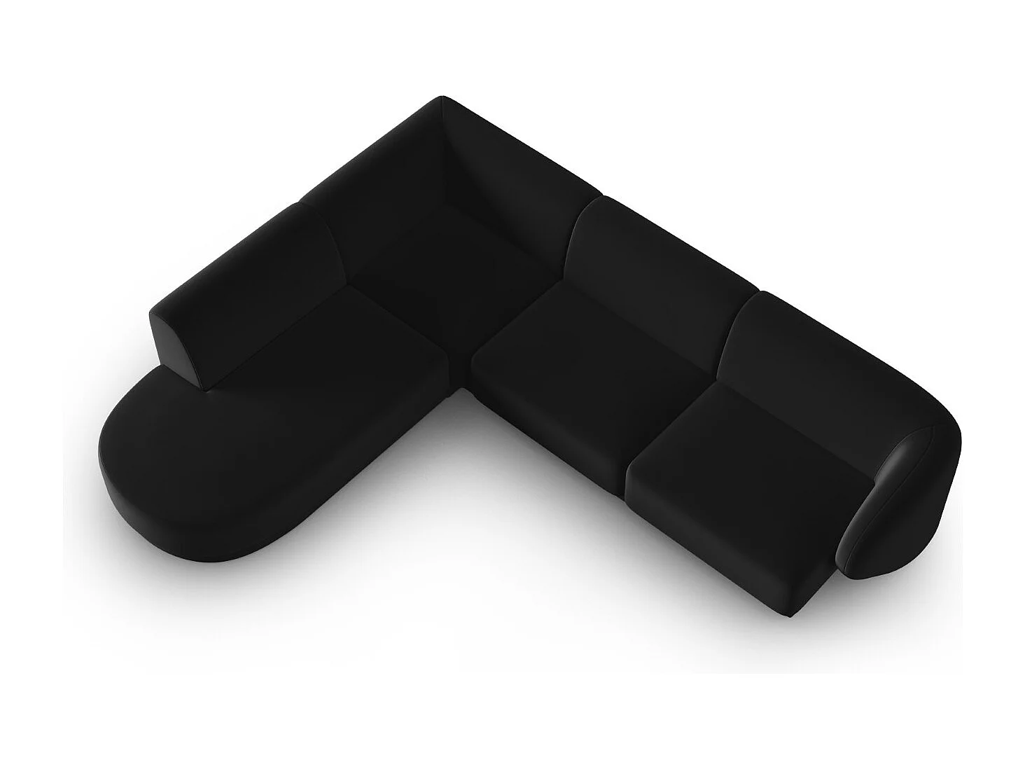 CXL by Christian Lacroix - Divano angolare modulare sinistro "Lionel" 5 posti in velluto nero - 265x232x74cm