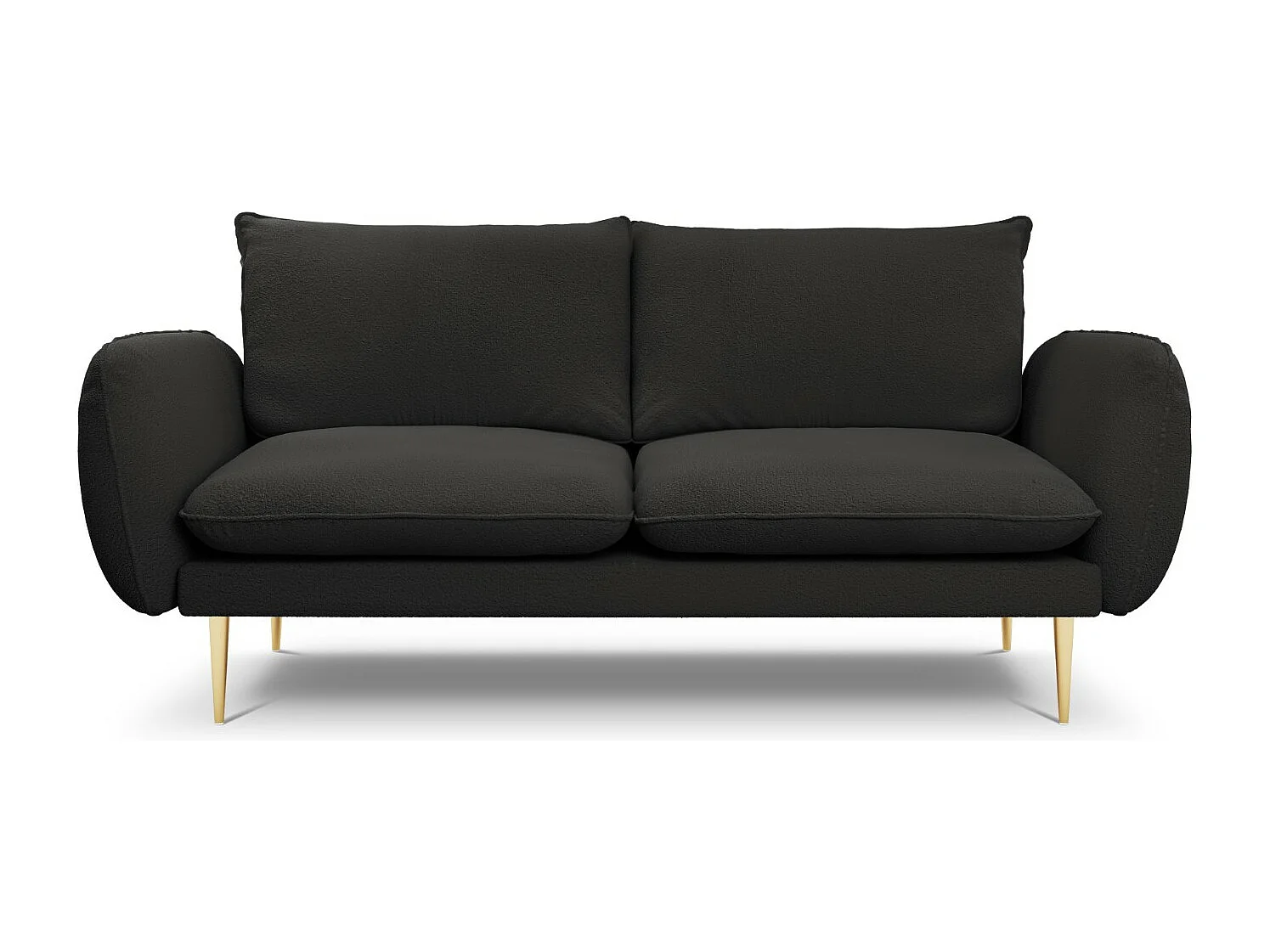 Cosmopolitan Design - Bank "Vienna" 2 zitplaatsen, Boucle, Zwart - 160x92x95cm