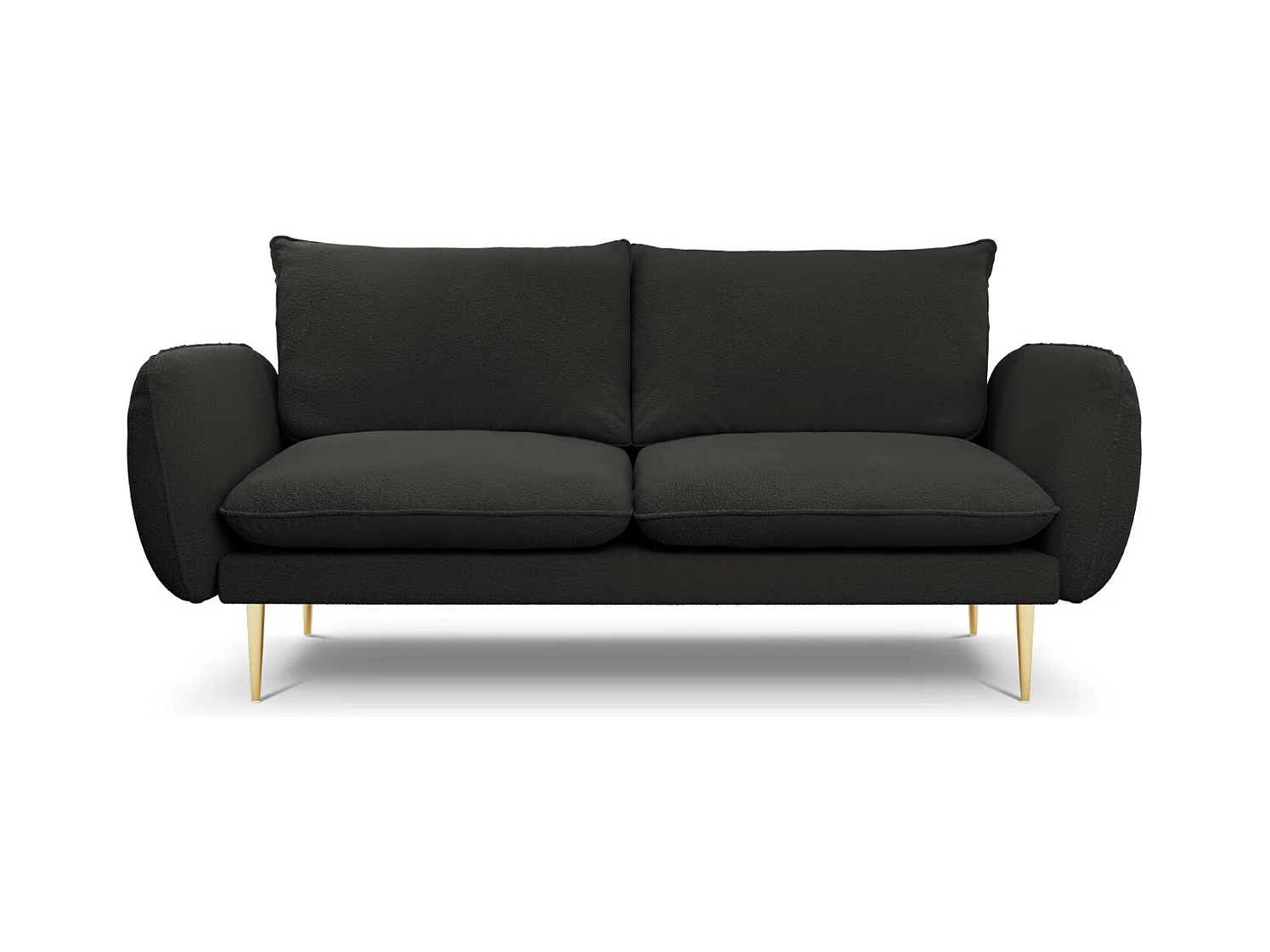 Cosmopolitan Design - Bank "Vienna" 2 zitplaatsen, Boucle, Zwart - 160x92x95cm