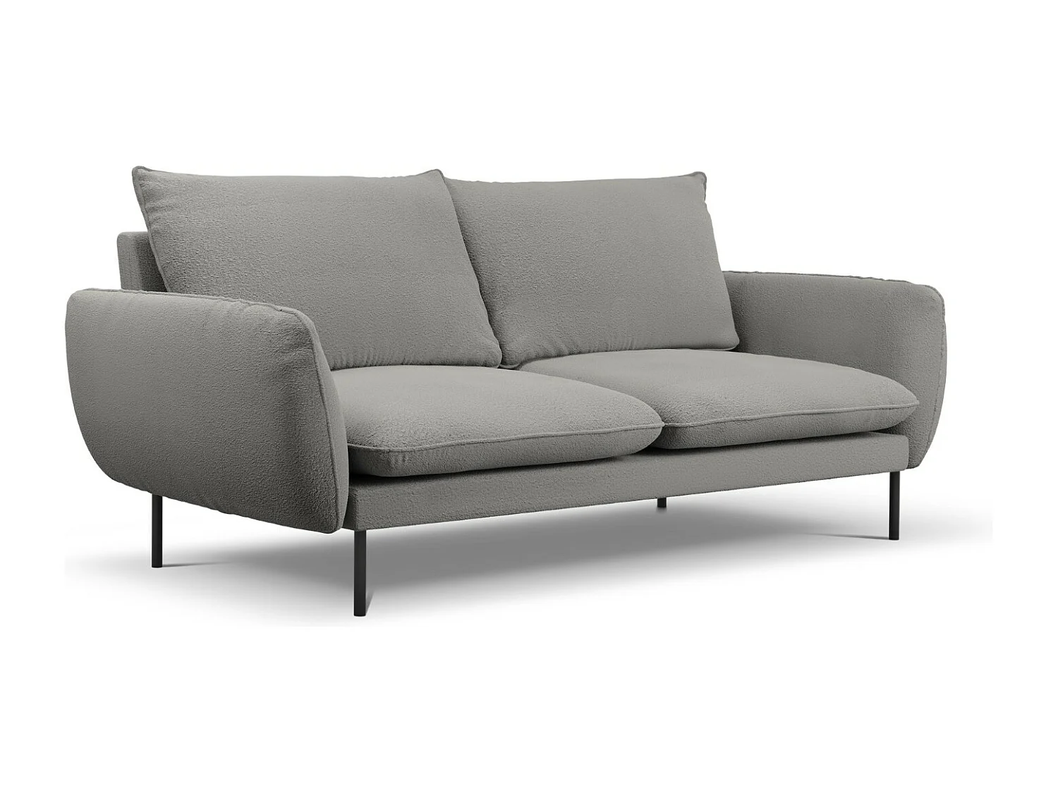 Cosmopolitan Design - Sofá "Vienna" 3 plazas de tejido bouclé gris - 200x92x95cm