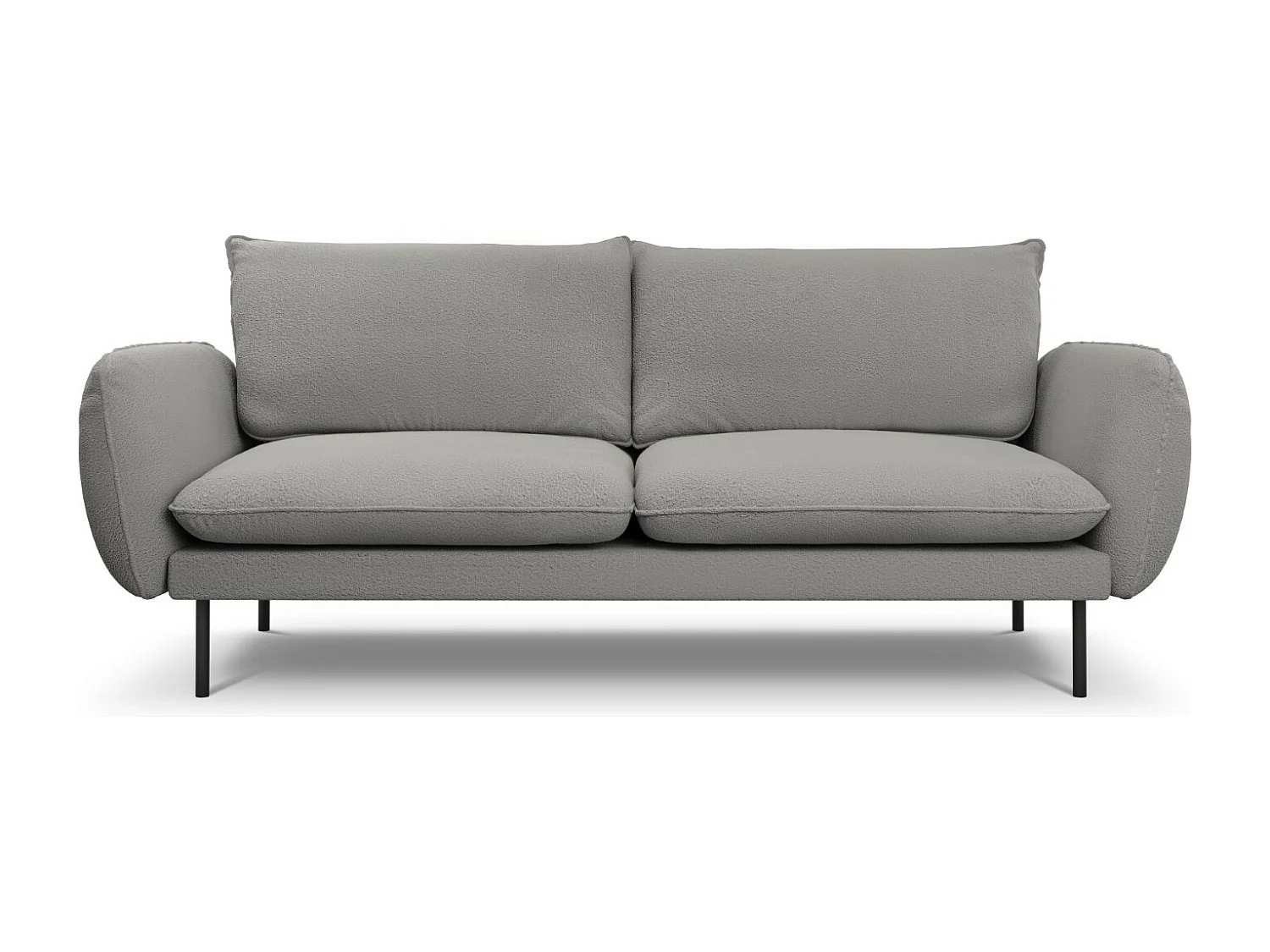 Cosmopolitan Design - Sofá "Vienna" 3 lugares em tecido bouclé cinza - 200x92x95cm