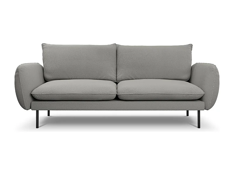 Cosmopolitan Design - Canapé "Vienna" 3 places en bouclé gris - 200x92x95cm