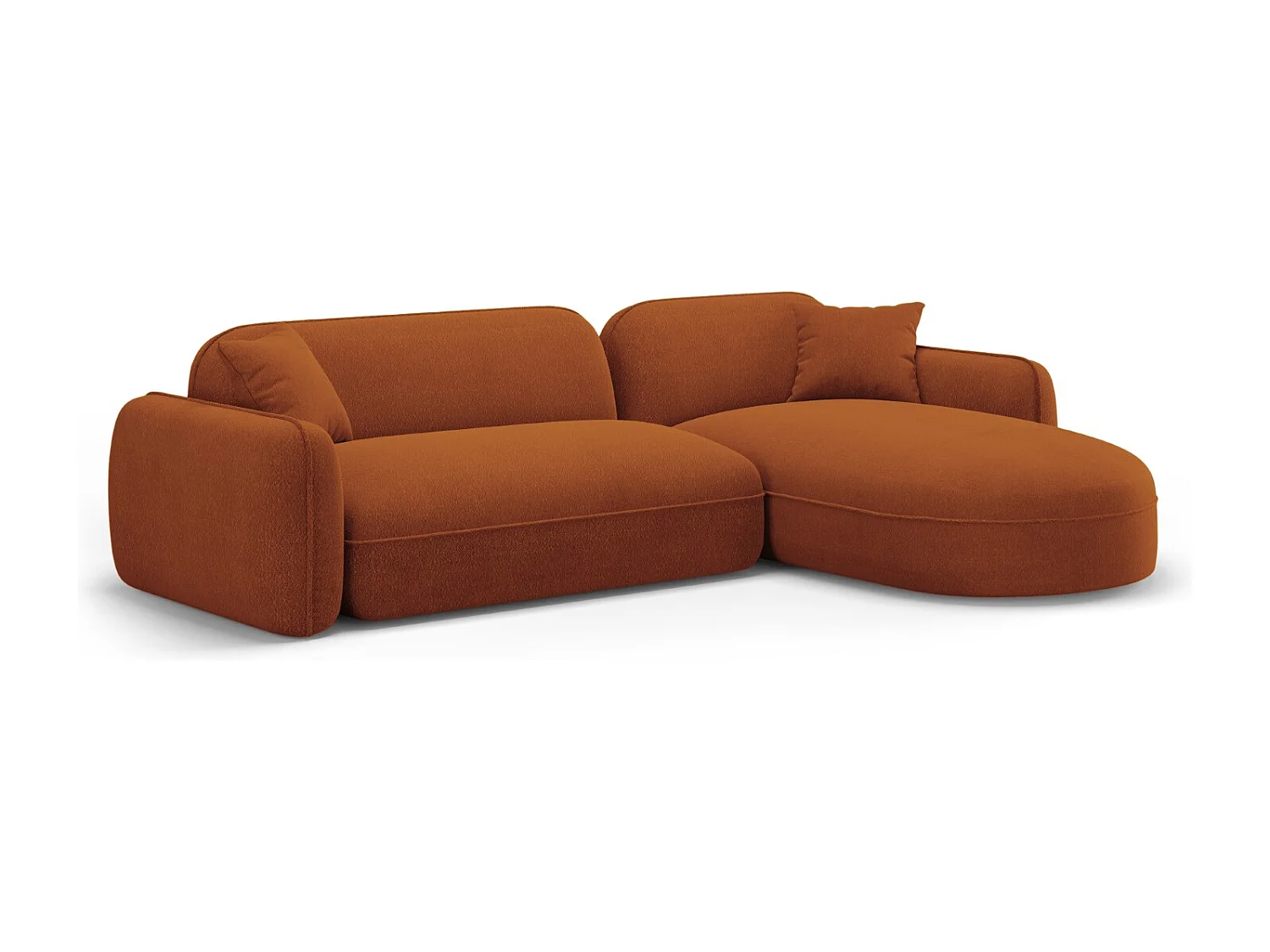 CXL by Christian Lacroix - 4-Sitzer modulares Ecksofa rechts "Lucien" Sitzer aus Samt terrakotta - 275x165x70cm