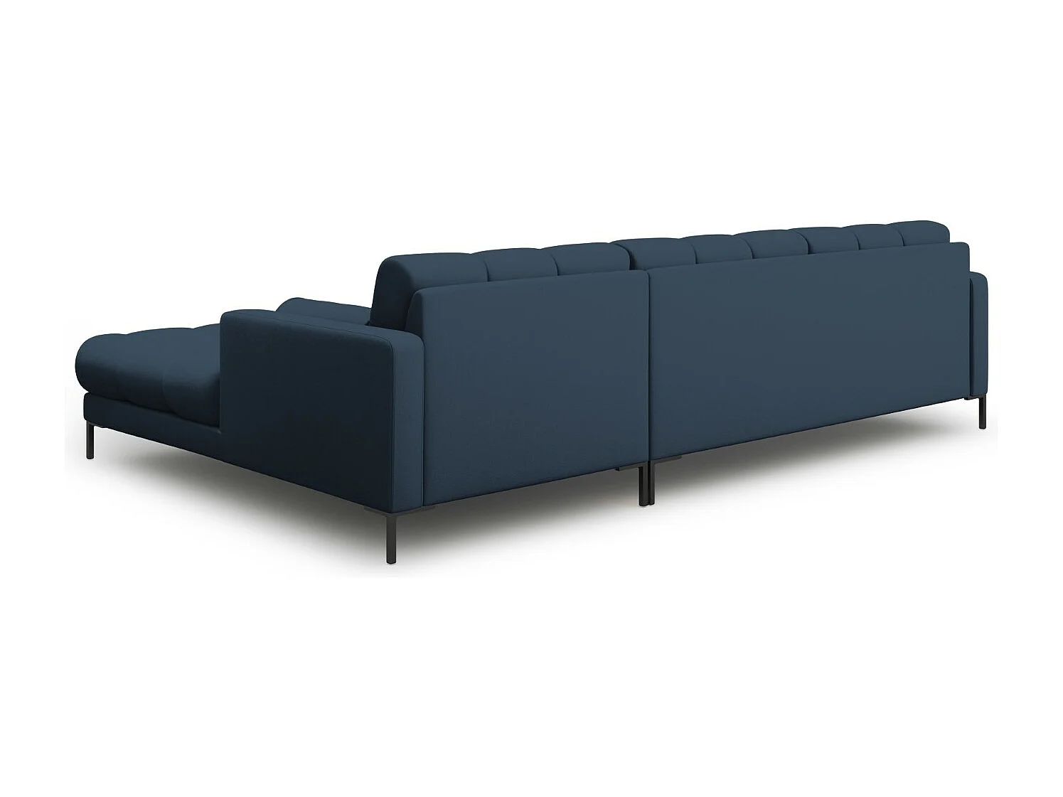 Cosmopolitan Design - Canapé d'angle droit "Bali" 5 places en tissu structurel bleu - 293x185x75cm