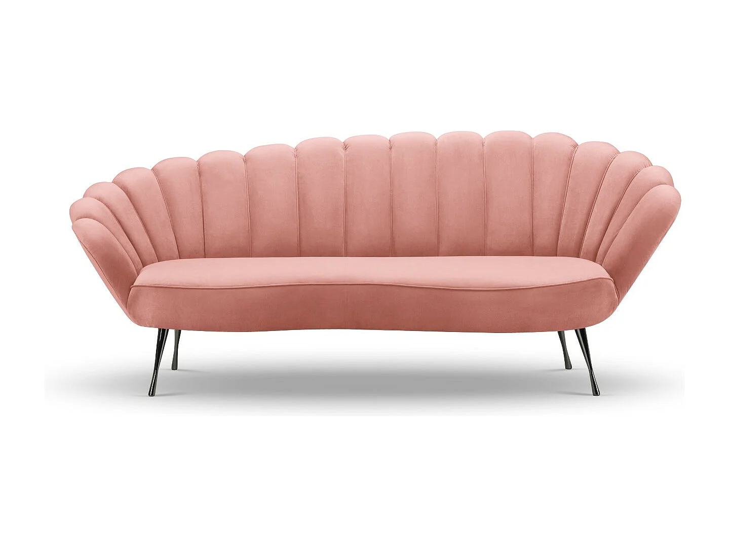 Cosmopolitan Design - Canapé "Kingston" 3 places en velours rose - 224x95x85cm