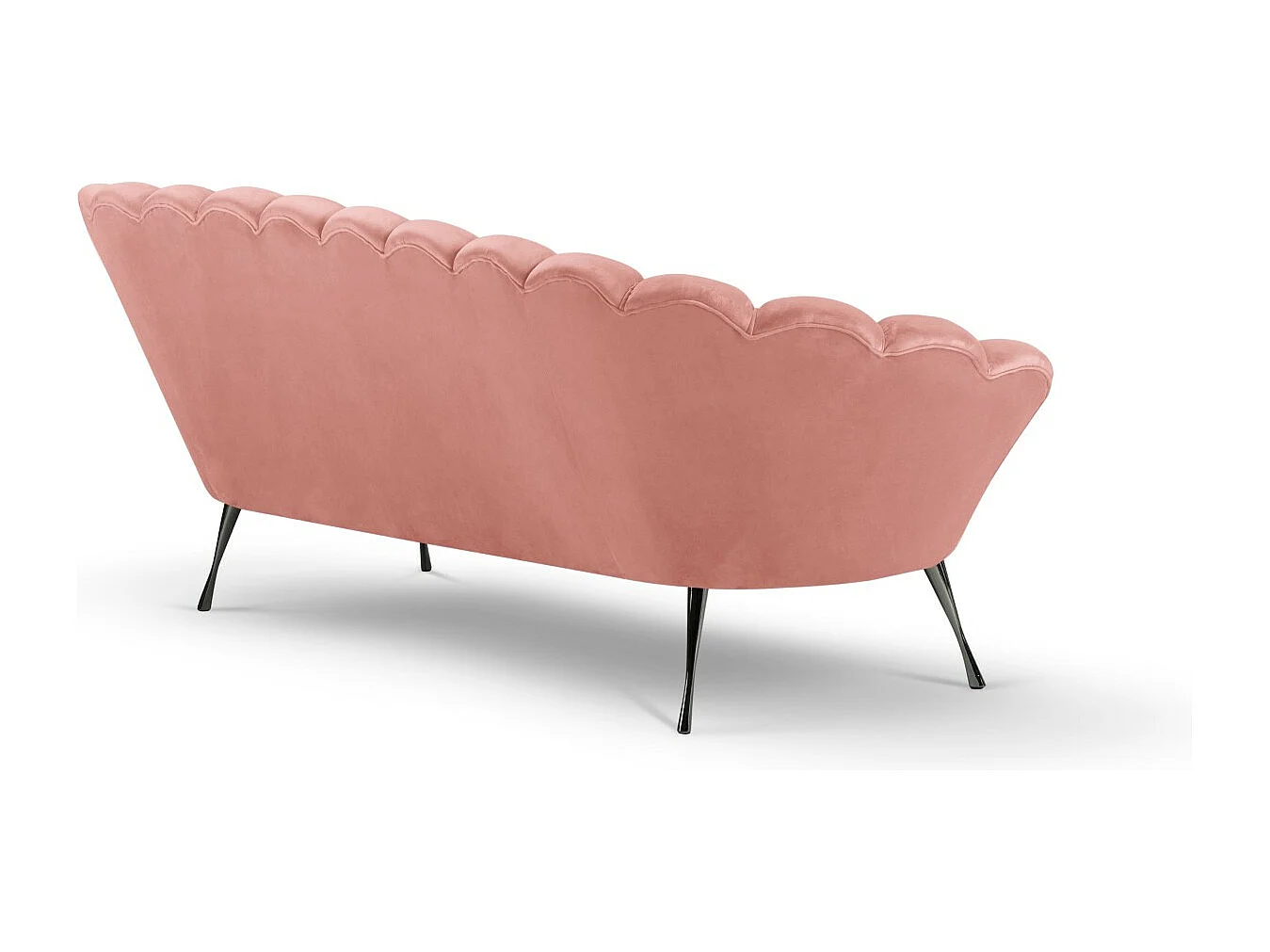 Cosmopolitan Design - Canapé "Kingston" 3 places en velours rose - 224x95x85cm