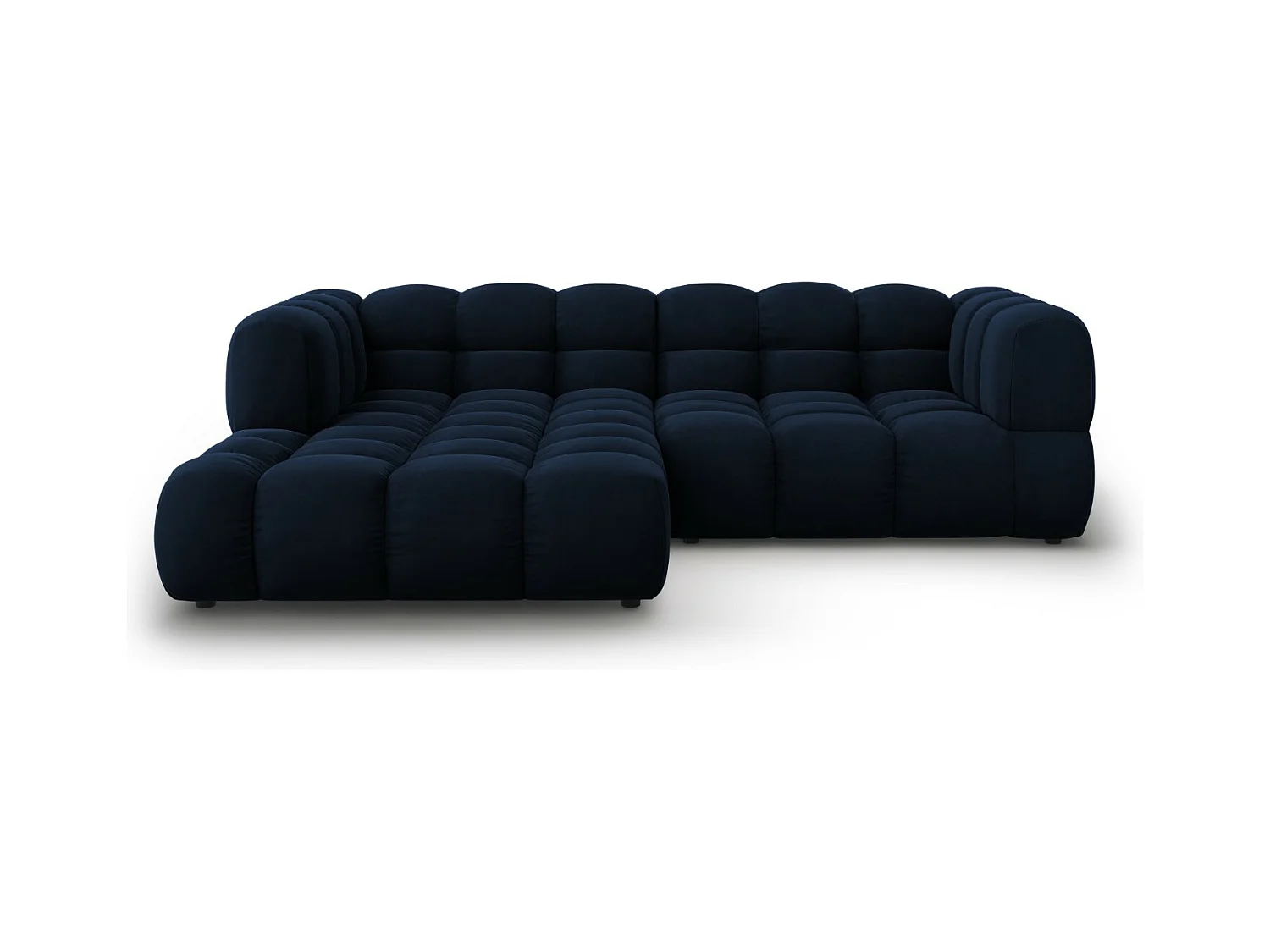 Cosmopolitan Design - Canapé d'angle gauche modulable "Sky" 3 places en velours bleu roi - 244x162x75cm