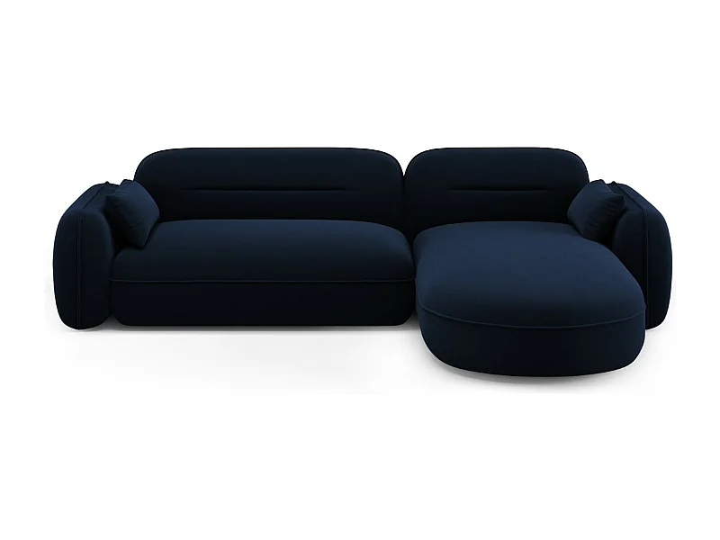 Cosmopolitan Design - 4-Sitzer modulares Ecksofa rechts "Sydney" aus Samt königsblau - 275x165x70cm