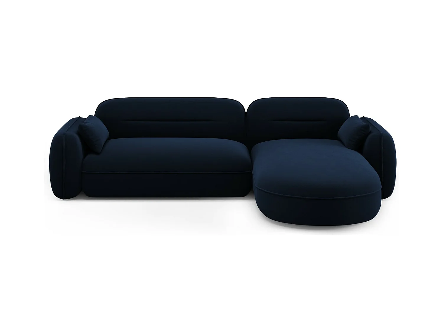 Cosmopolitan Design - Canapé d'angle droit modulable "Sydney" 4 places en velours bleu roi - 275x165x70cm
