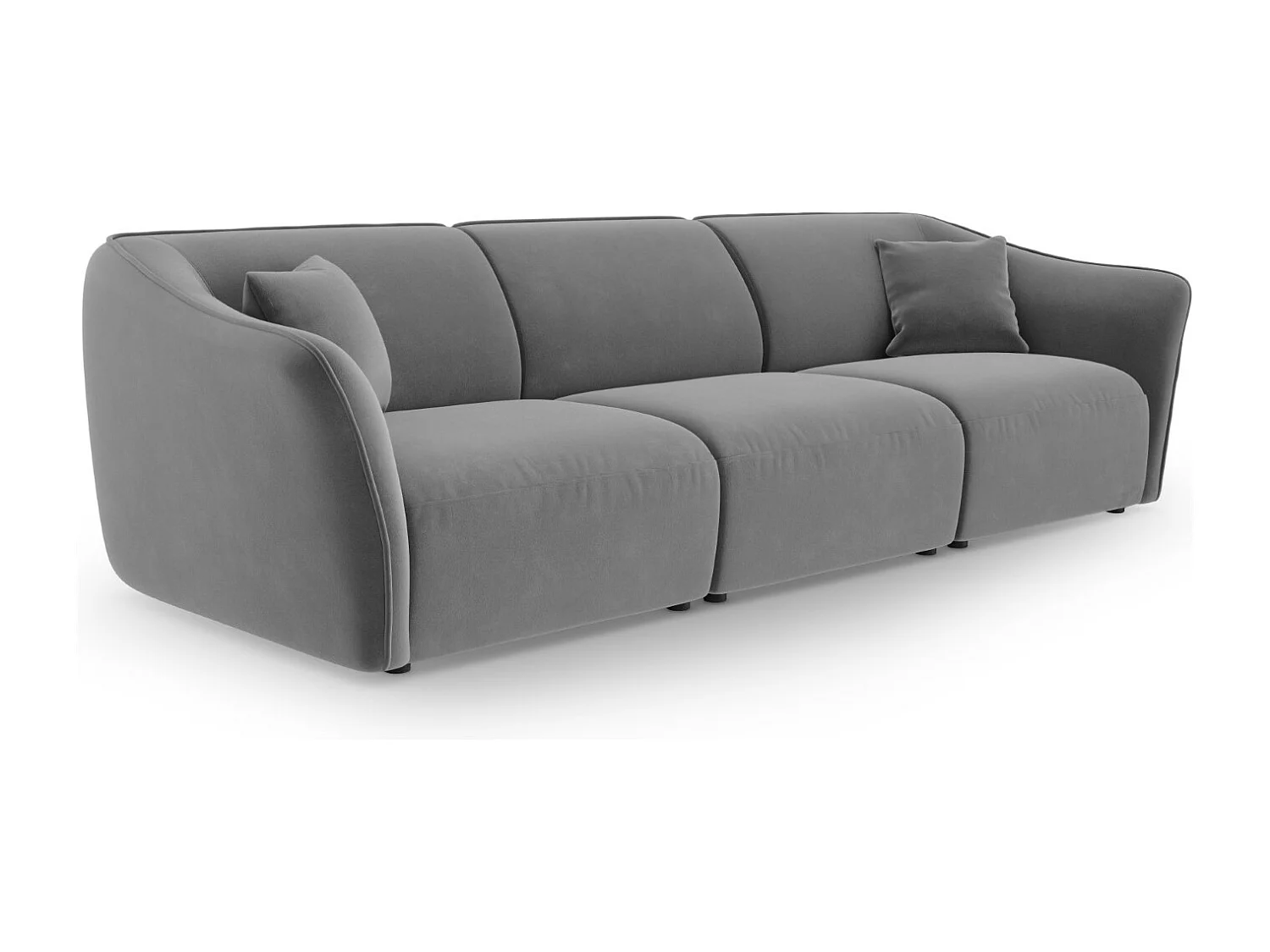 Cosmopolitan Design - Canapé modulable "Tokyo" 5 places en velours gris clair - 292x102x79cm