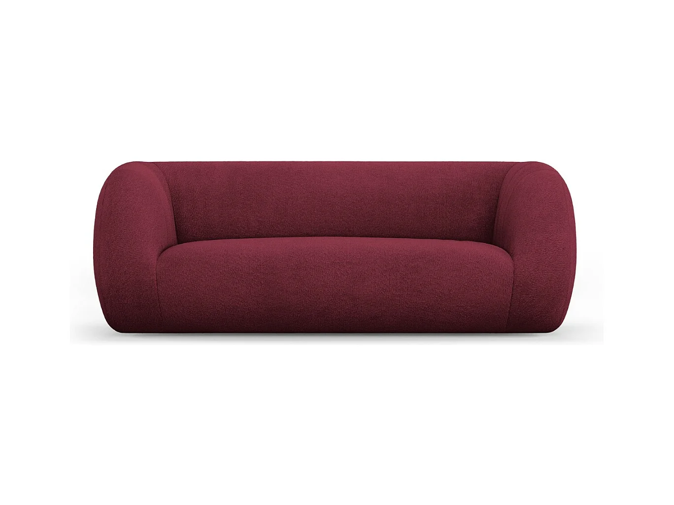Cosmopolitan Design - Canapé "Essen" 2 places en bouclé bordeaux - 210x95x86cm