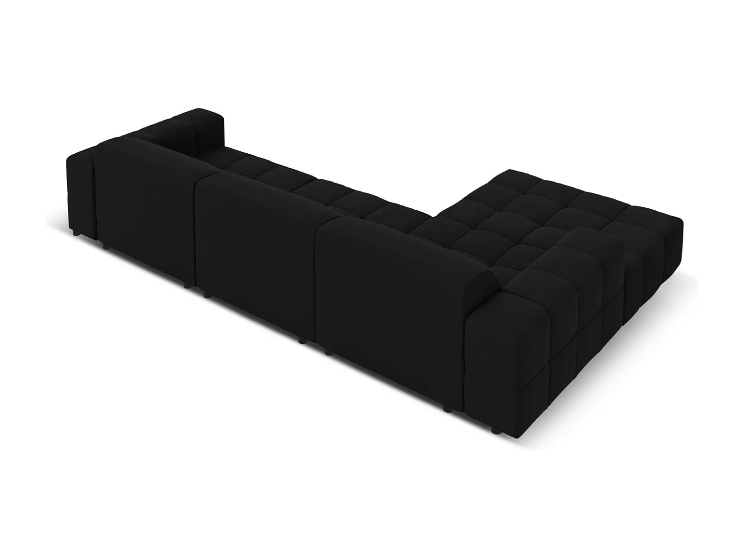 CXL by Christian Lacroix - Linker hoekbank "Luc" 4 zitplaatsen, Flueel, Zwart - 284x166x70cm