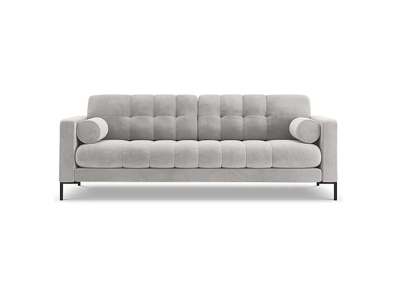Cosmopolitan Design - 3-Sitzer Sofa "Bali" aus Samt silber - 177x92x75cm