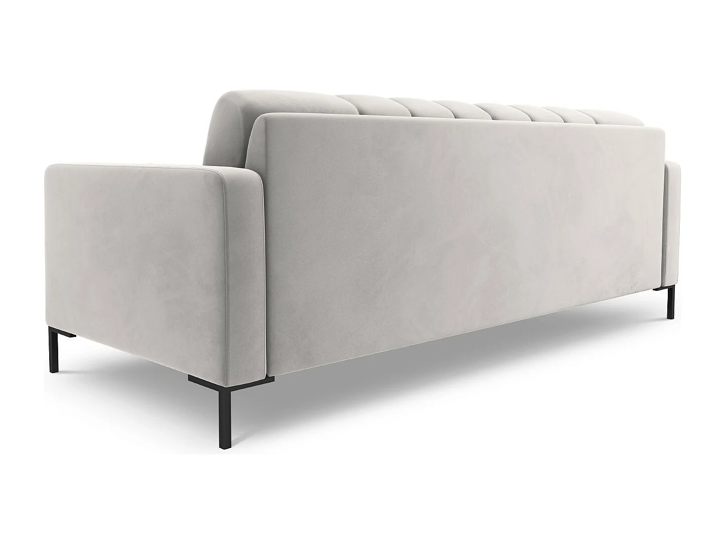 Cosmopolitan Design - 3-Sitzer Sofa "Bali" aus Samt silber - 177x92x75cm
