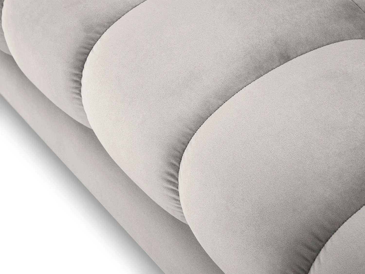 Cosmopolitan Design - 3-Sitzer Sofa "Bali" aus Samt silber - 177x92x75cm