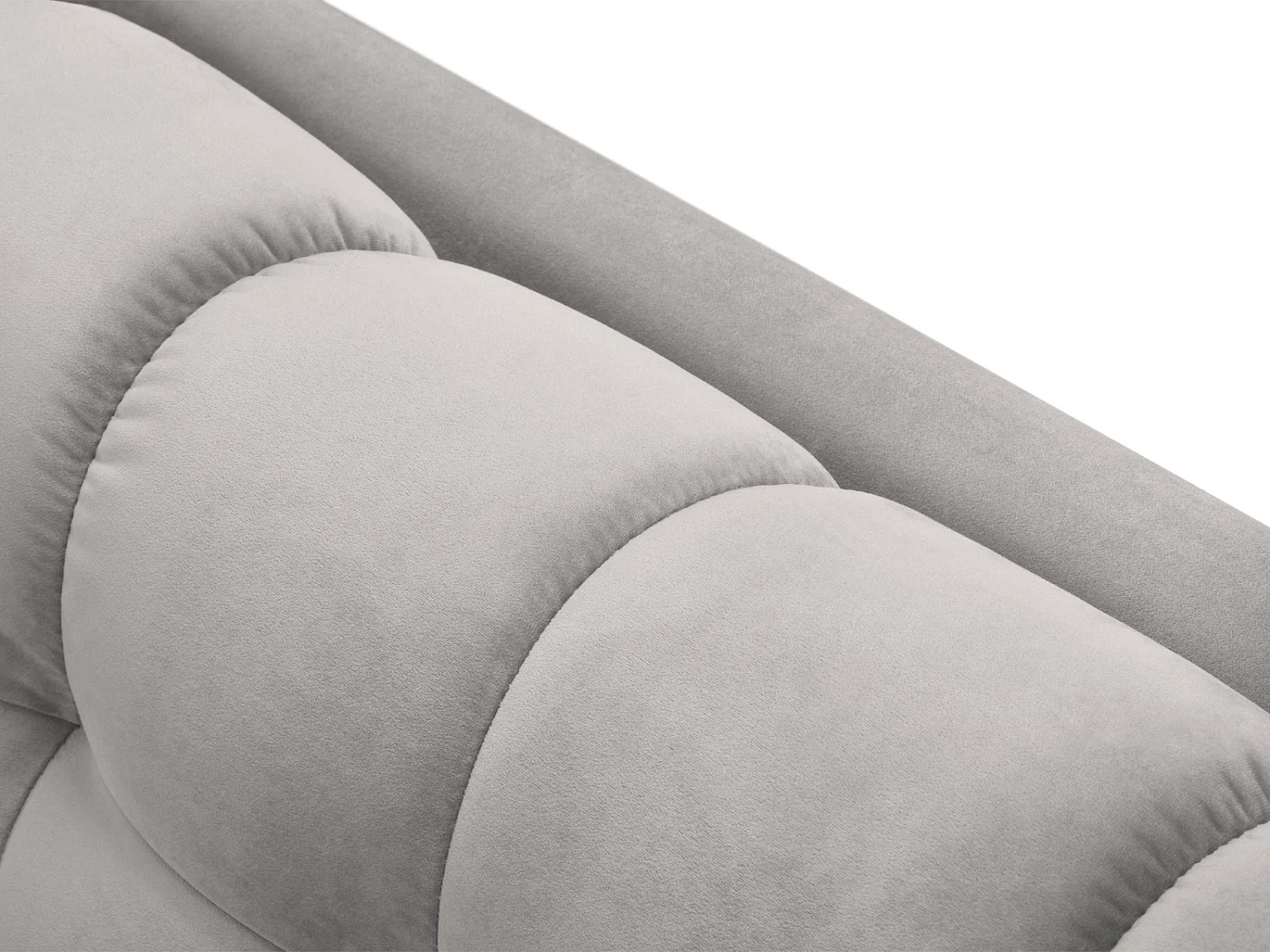 Cosmopolitan Design - 3-Sitzer Sofa "Bali" aus Samt silber - 177x92x75cm