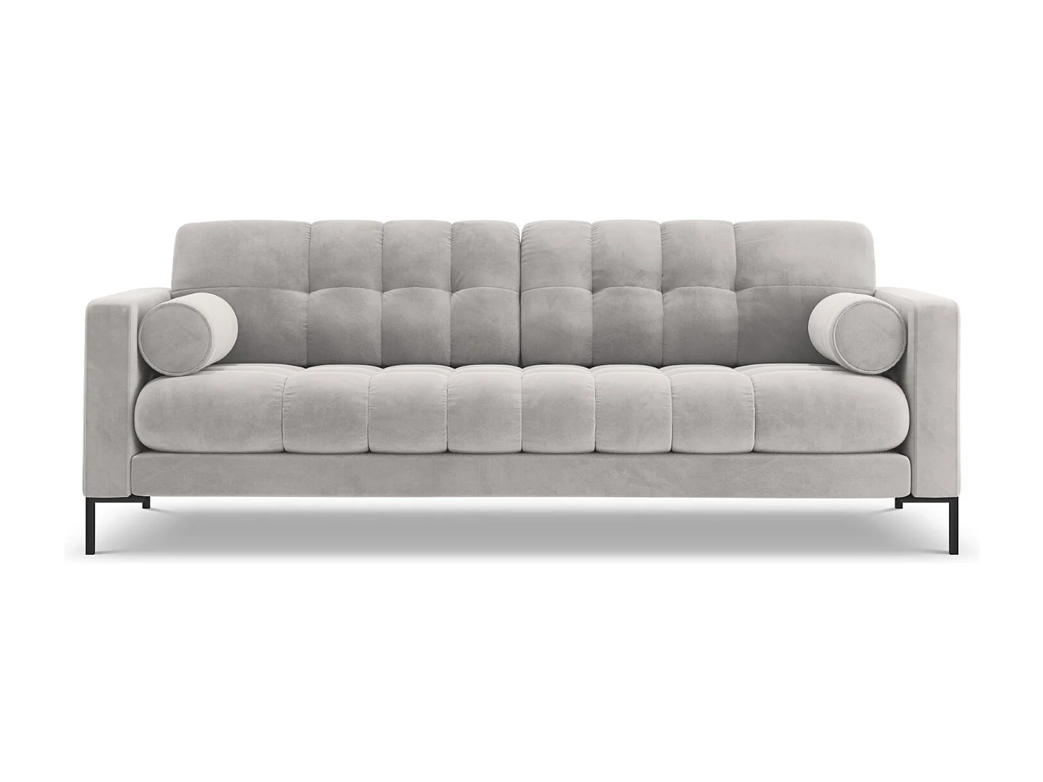 Cosmopolitan Design - Sofá "Bali" 3 lugares em veludo prata - 177x92x75cm