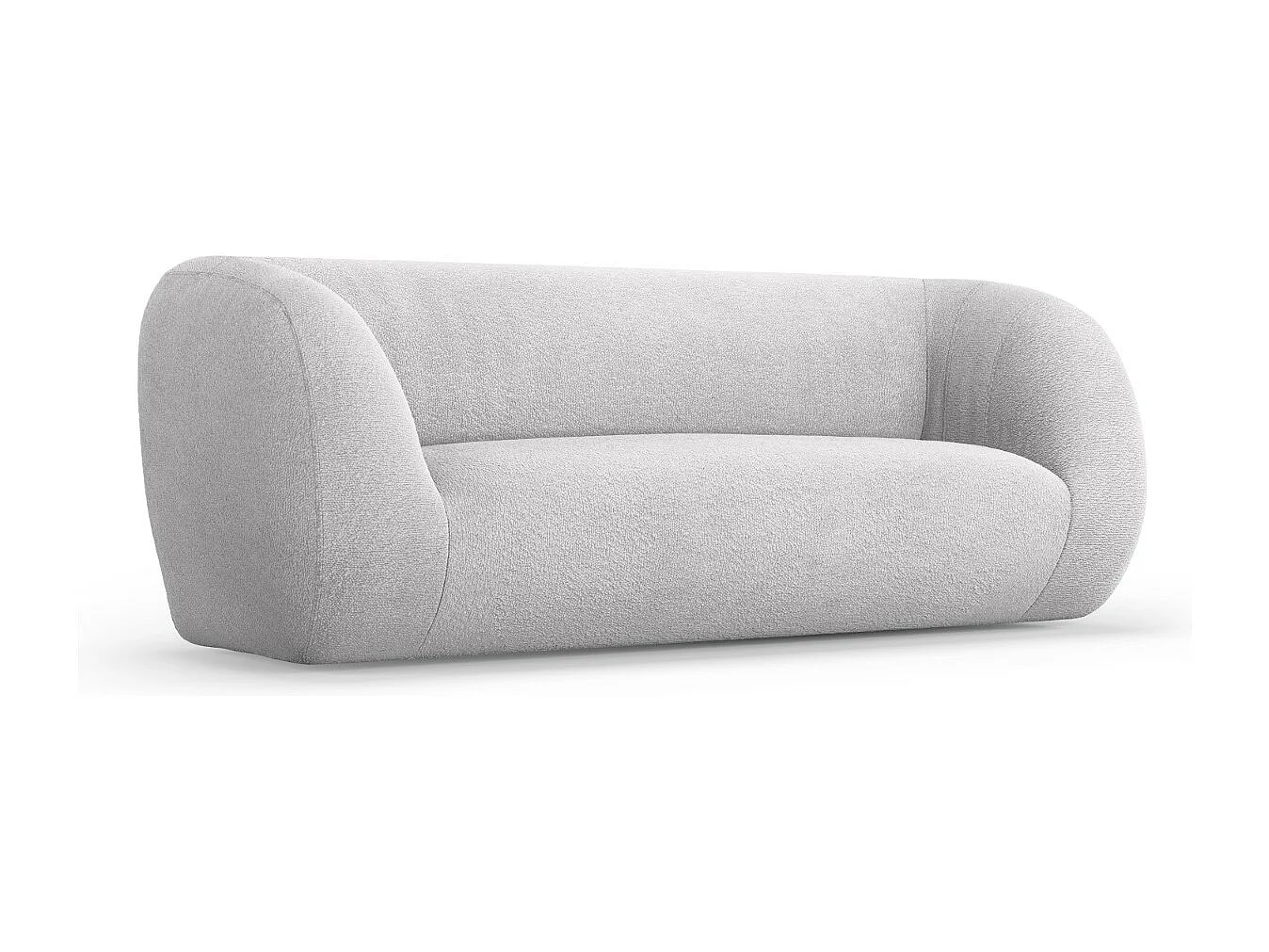 Cosmopolitan Design - Sofa, "Essen" 2 miejsca boucle, szary jasny - 210x95x86cm